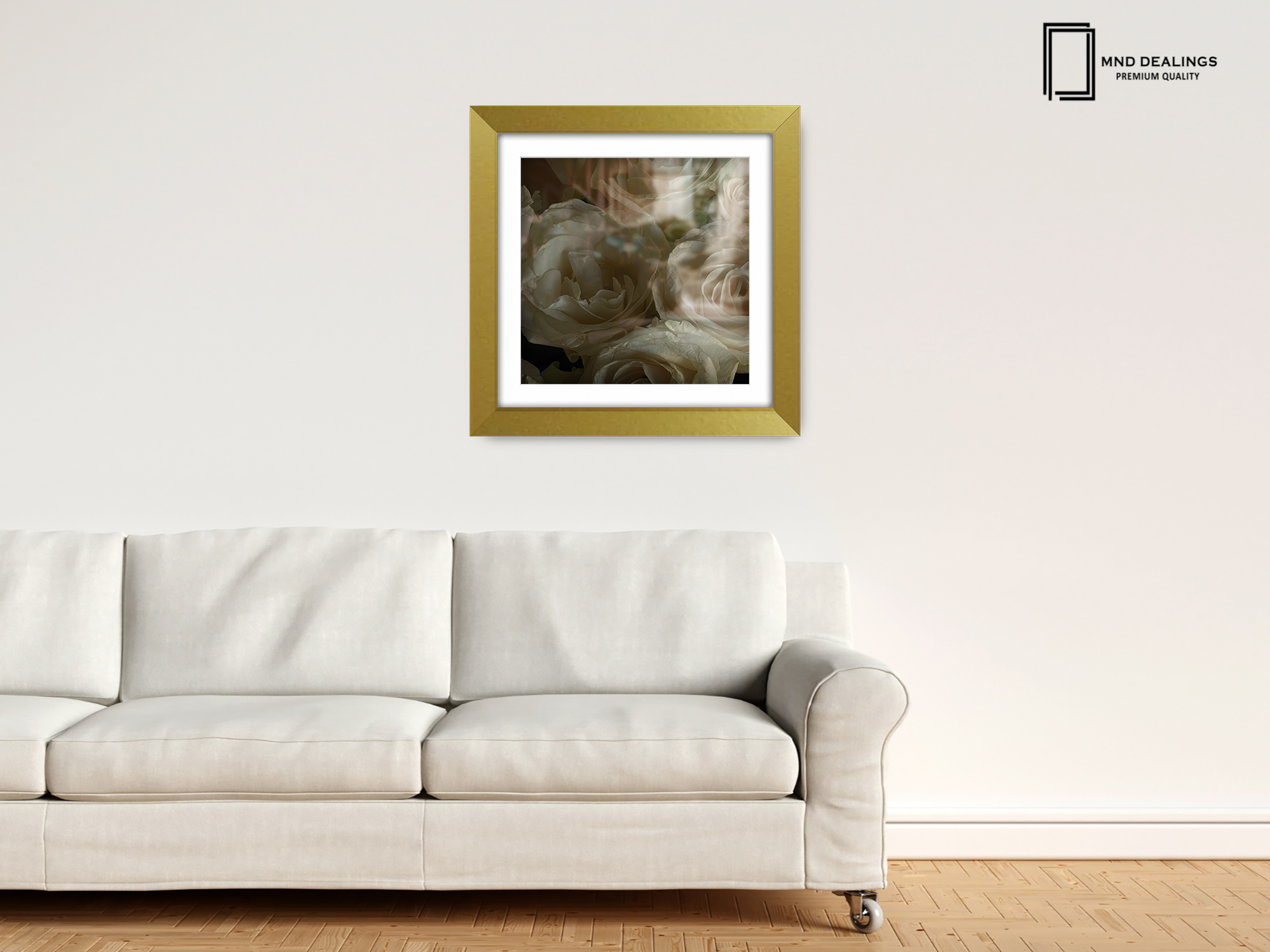( 70 x 70 Cm ) / 28 x 28 Inch with 60 x 60 Cm White Mount Picture Frames - MDF