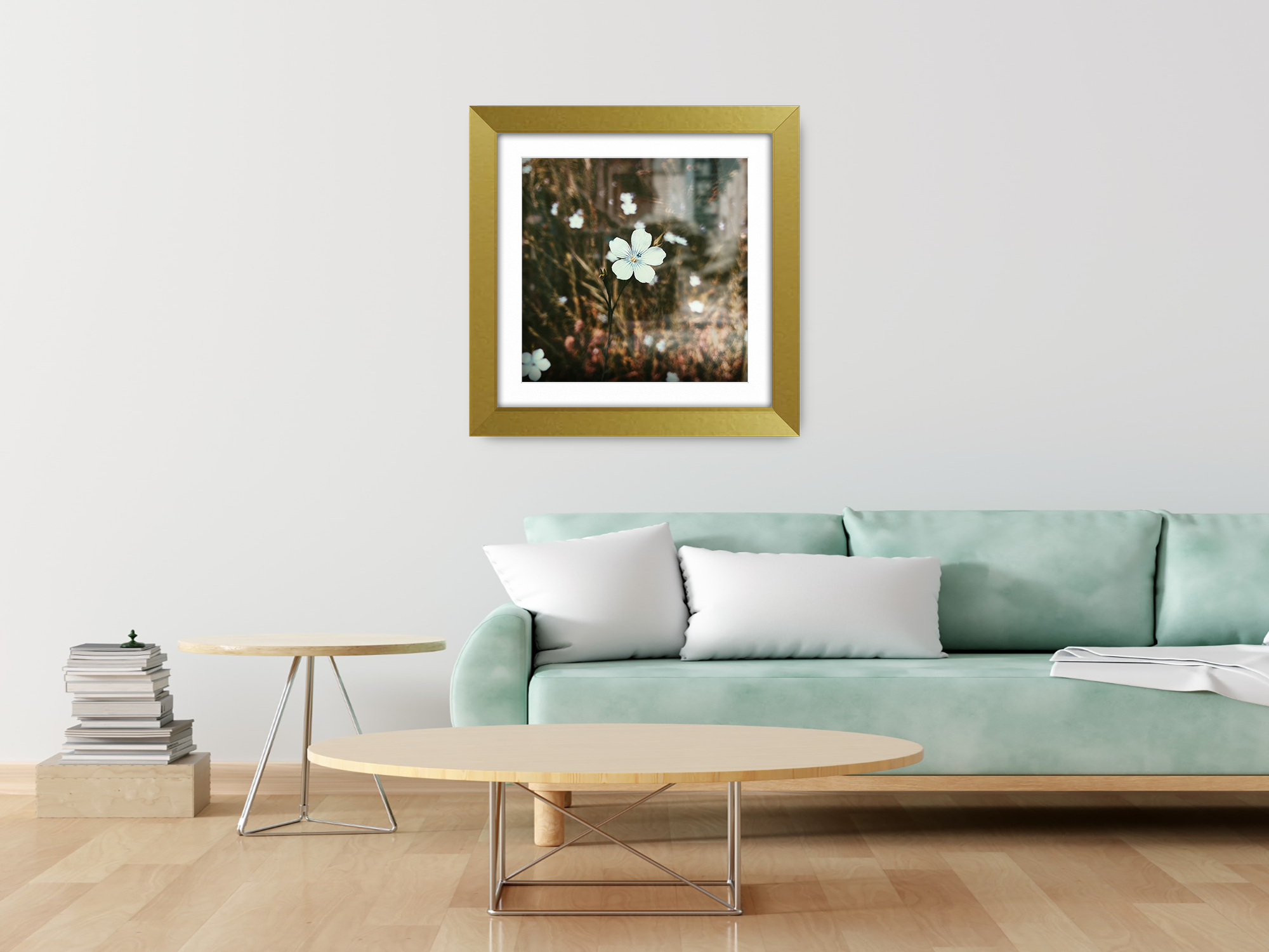( 70 x 70 Cm ) / 28 x 28 Inch with 60 x 60 Cm White Mount Picture Frames - MDF