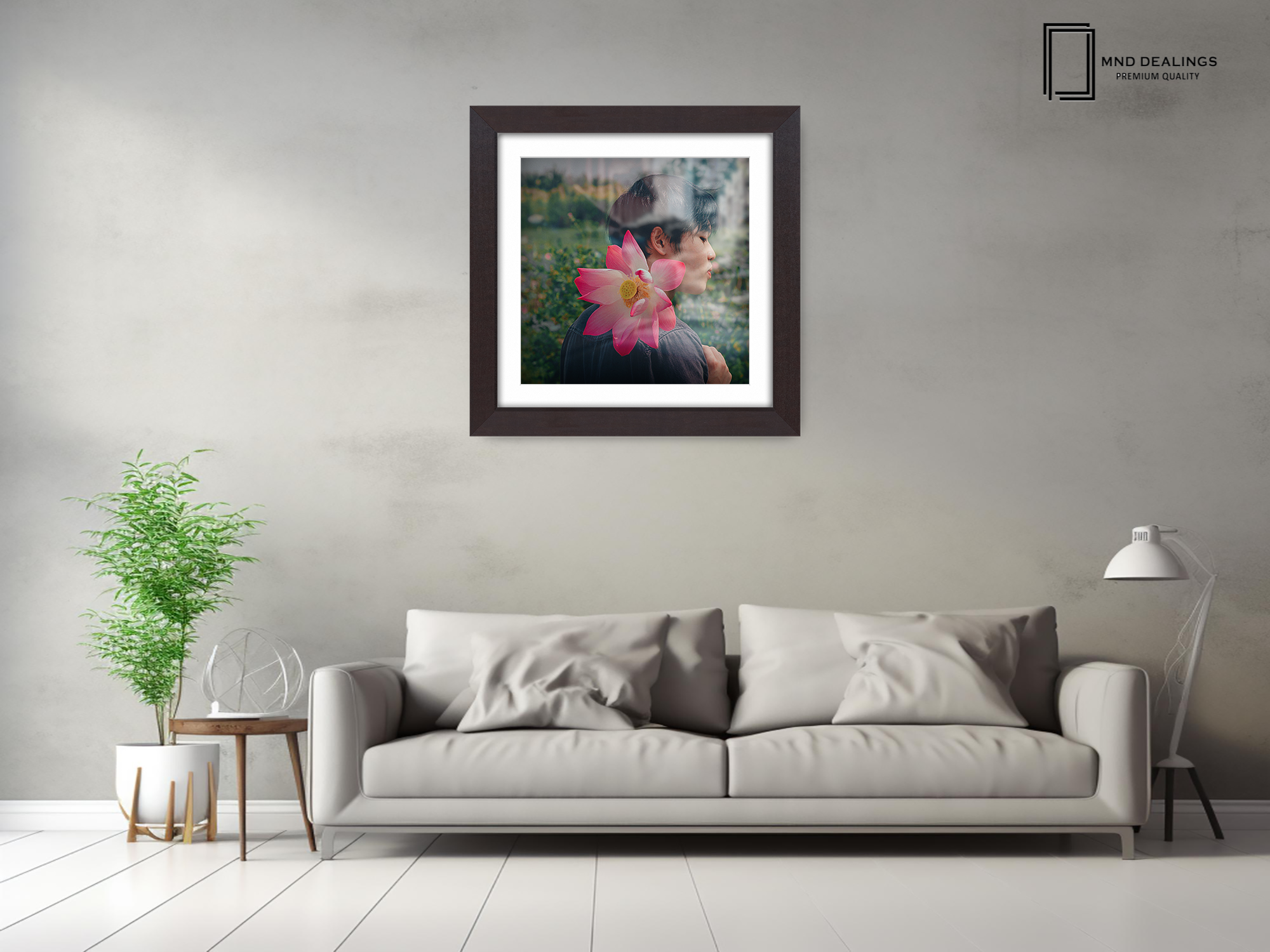 ( 70 x 70 Cm ) / 28 x 28 Inch with 60 x 60 Cm White Mount Picture Frames - MDF