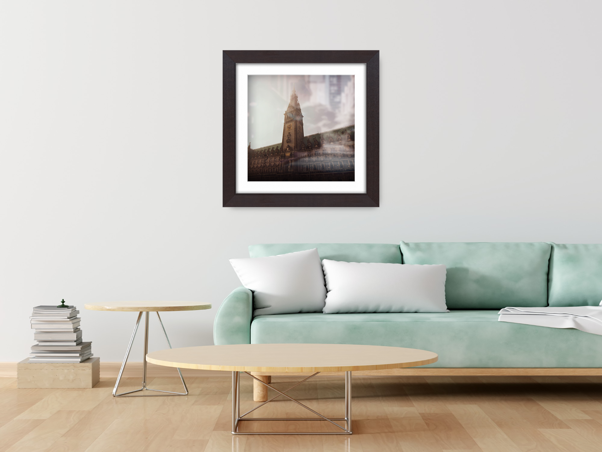 ( 70 x 70 Cm ) / 28 x 28 Inch with 60 x 60 Cm White Mount Picture Frames - MDF
