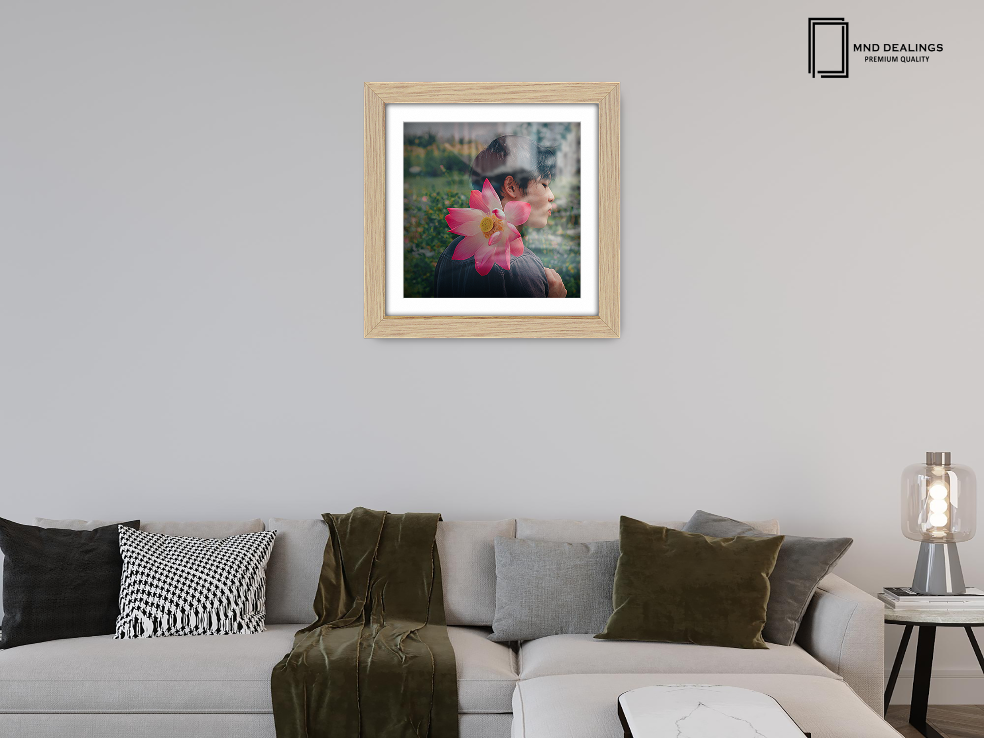 ( 70 x 70 Cm ) / 28 x 28 Inch with 60 x 60 Cm White Mount Picture Frames - MDF
