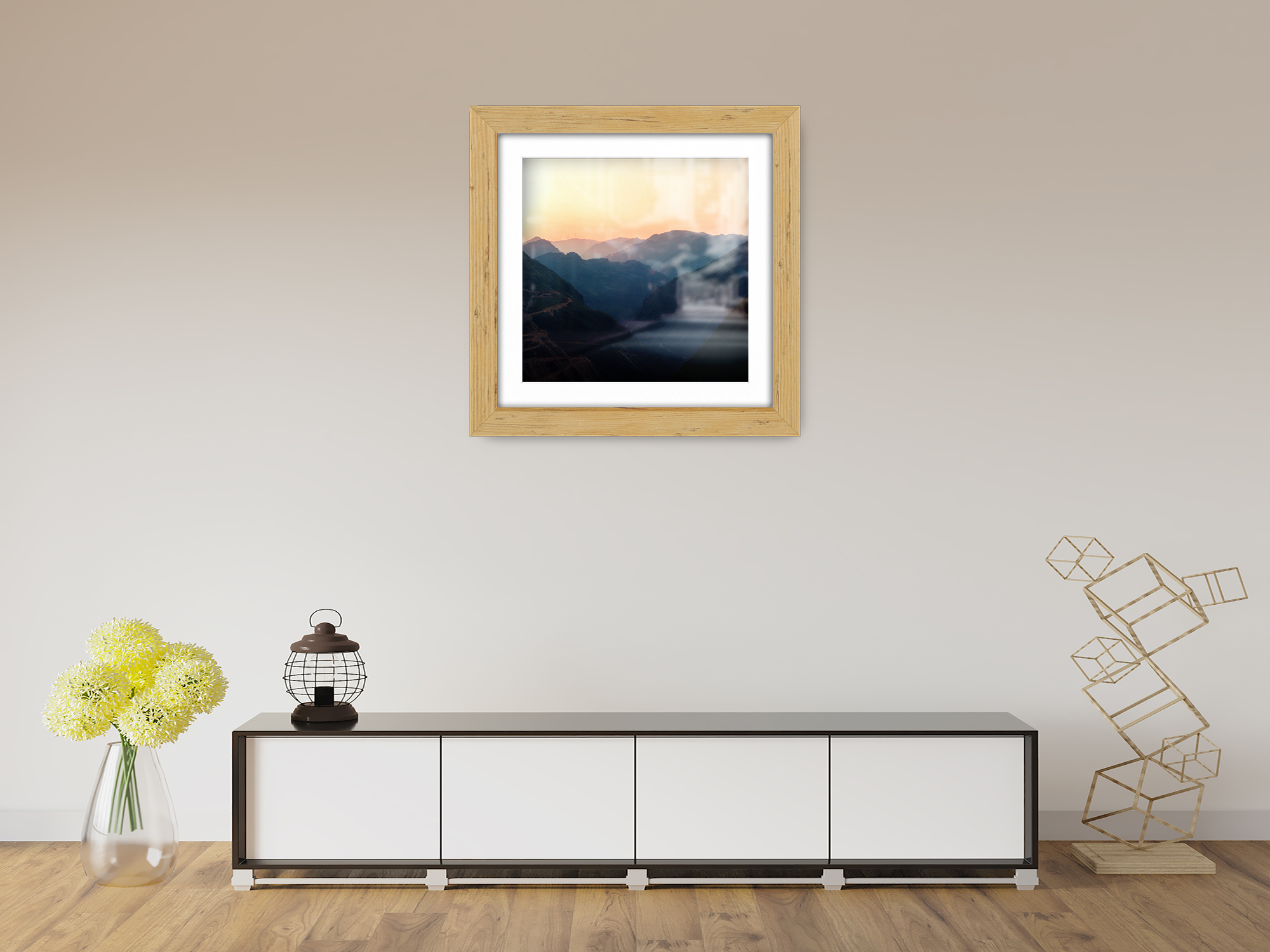 ( 70 x 70 Cm ) / 28 x 28 Inch with 60 x 60 Cm White Mount Picture Frames - MDF