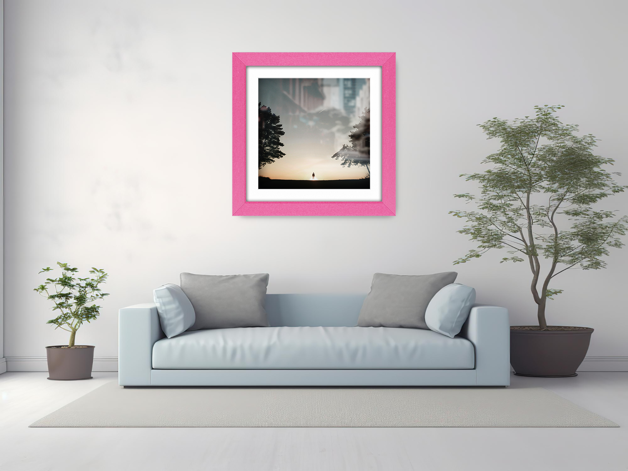 ( 70 x 70 Cm ) / 28 x 28 Inch with 60 x 60 Cm White Mount Picture Frames - MDF