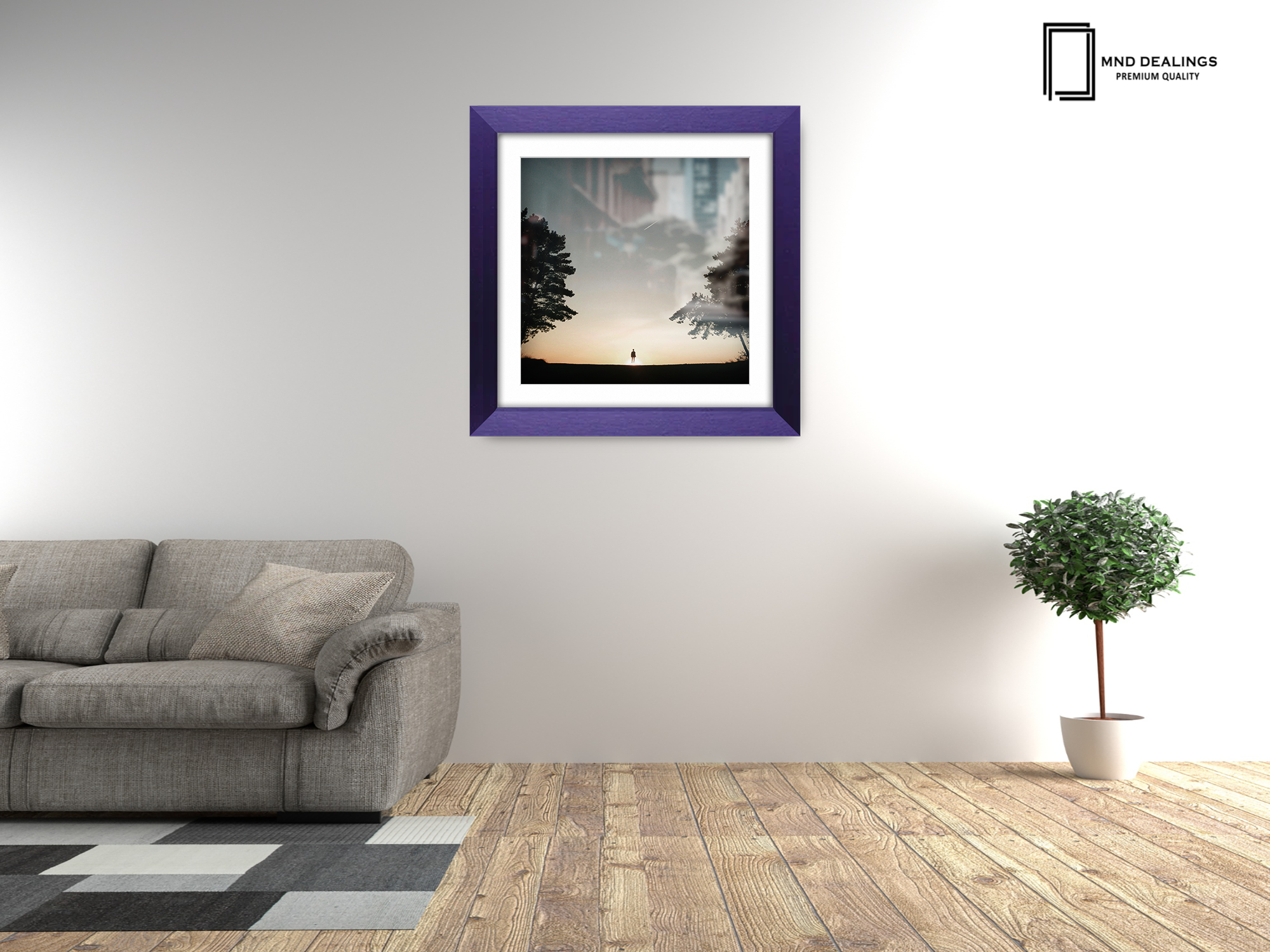 ( 70 x 70 Cm ) / 28 x 28 Inch with 60 x 60 Cm White Mount Picture Frames - MDF