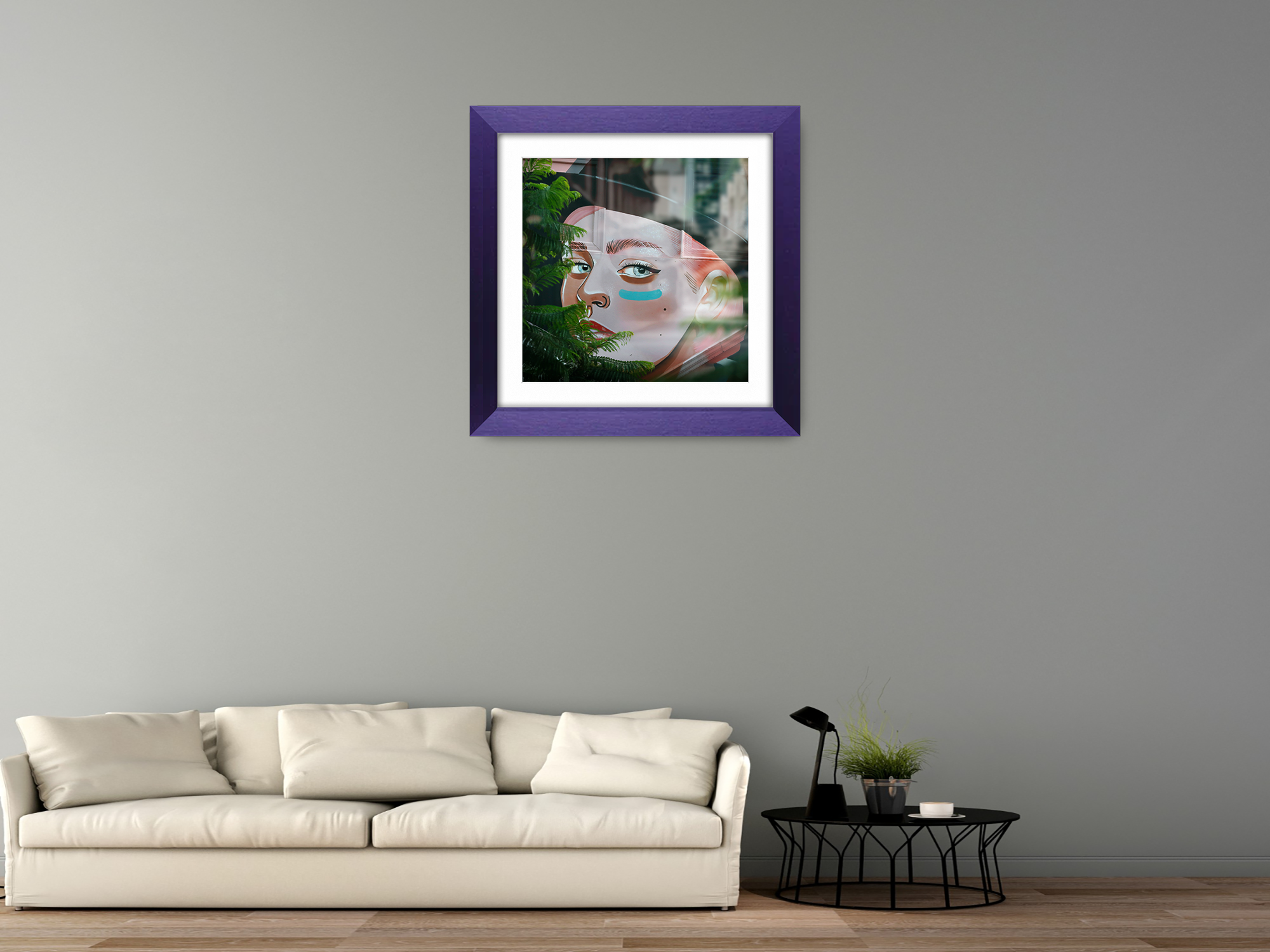 ( 70 x 70 Cm ) / 28 x 28 Inch with 60 x 60 Cm White Mount Picture Frames - MDF