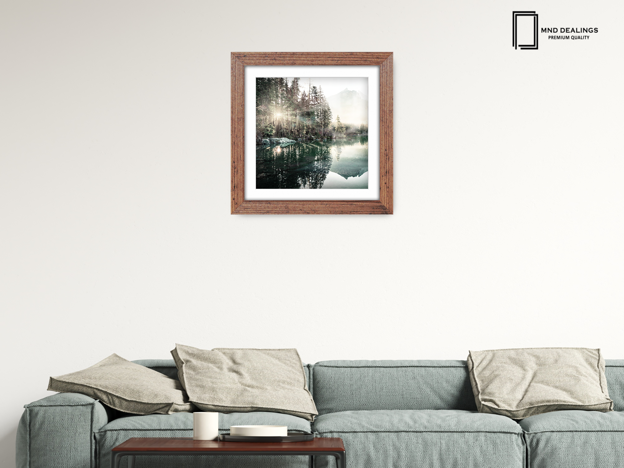 ( 70 x 70 Cm ) / 28 x 28 Inch with 60 x 60 Cm White Mount Picture Frames - MDF
