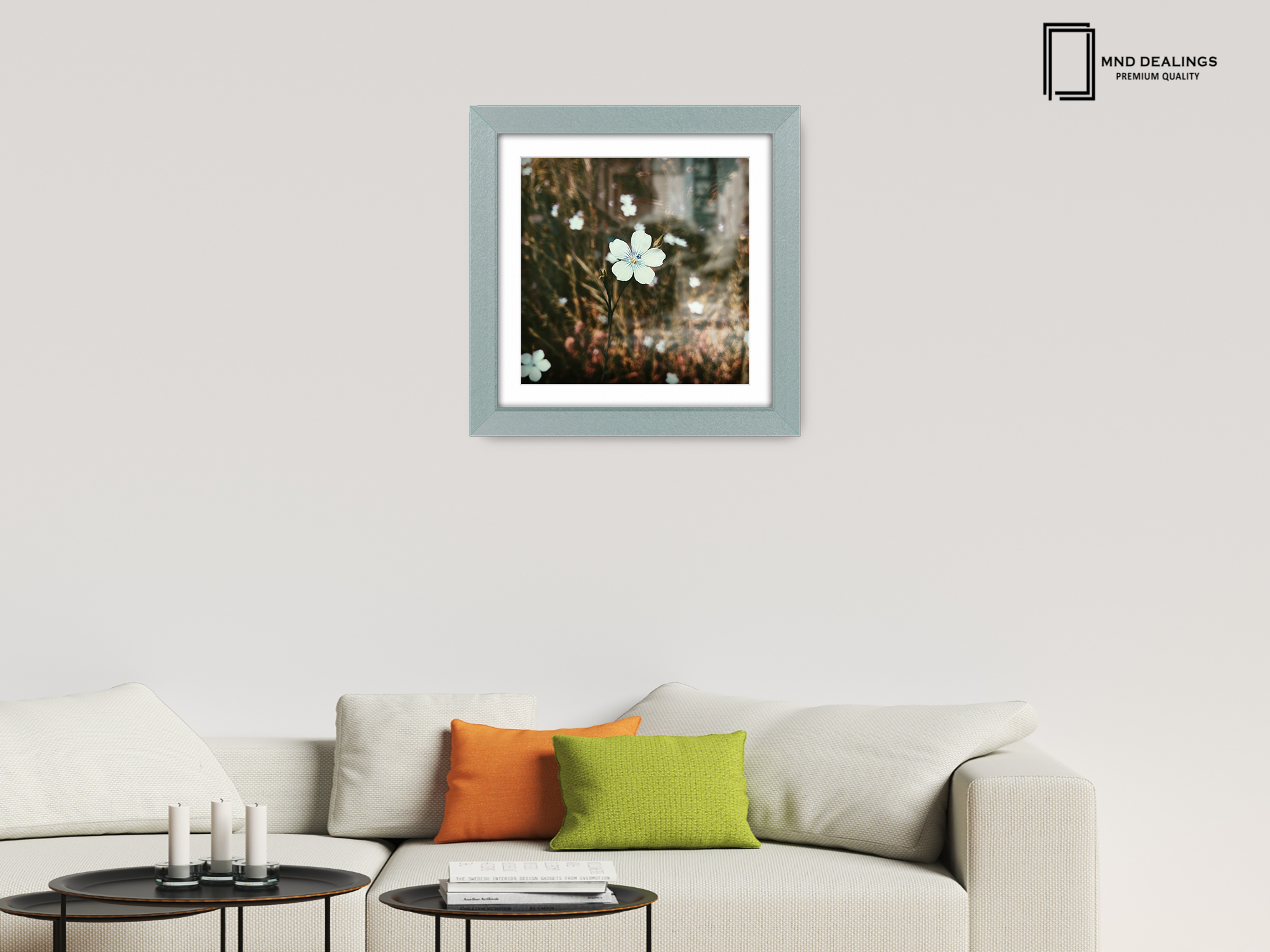 ( 70 x 70 Cm ) / 28 x 28 Inch with 60 x 60 Cm White Mount Picture Frames - MDF