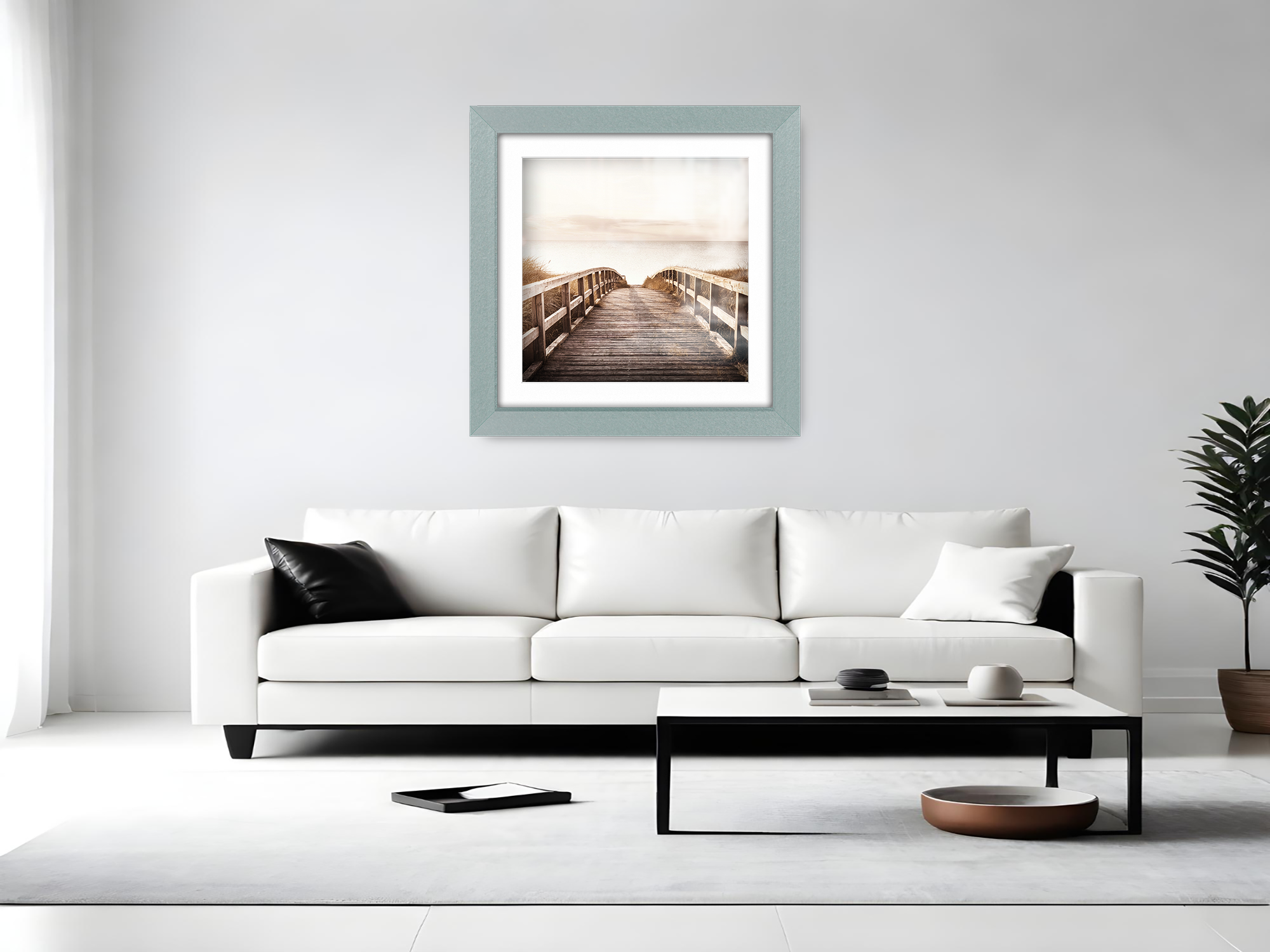 ( 70 x 70 Cm ) / 28 x 28 Inch with 60 x 60 Cm White Mount Picture Frames - MDF