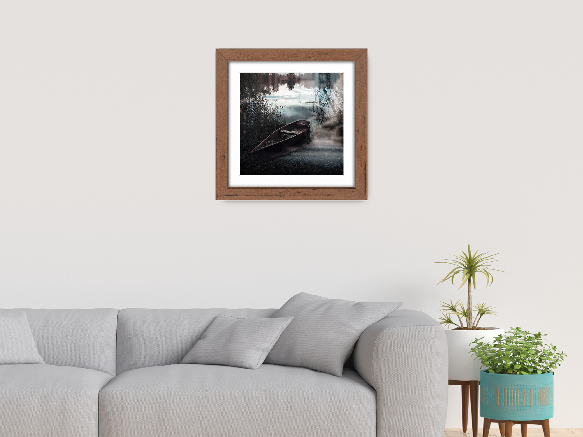 ( 70 x 70 Cm ) / 28 x 28 Inch with 60 x 60 Cm White Mount Picture Frames - MDF