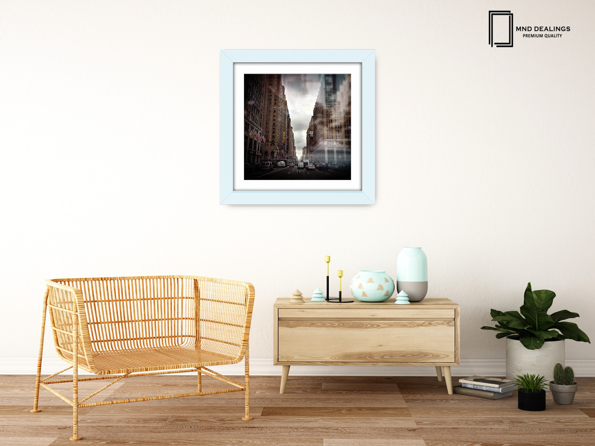 ( 70 x 70 Cm ) / 28 x 28 Inch with 60 x 60 Cm White Mount Picture Frames - MDF
