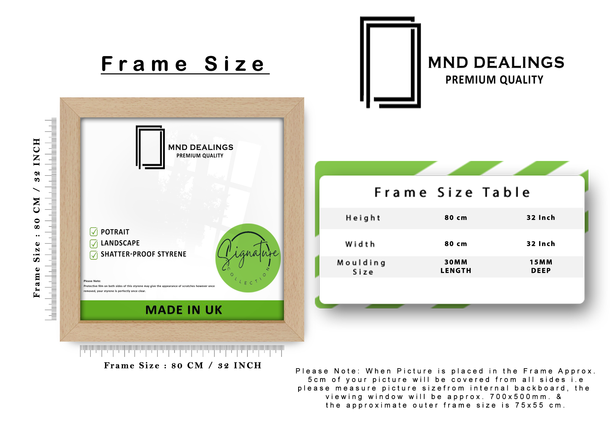 ( 80 x 80 CM ) / 32 x 32 Inch Poster Frames - MDF