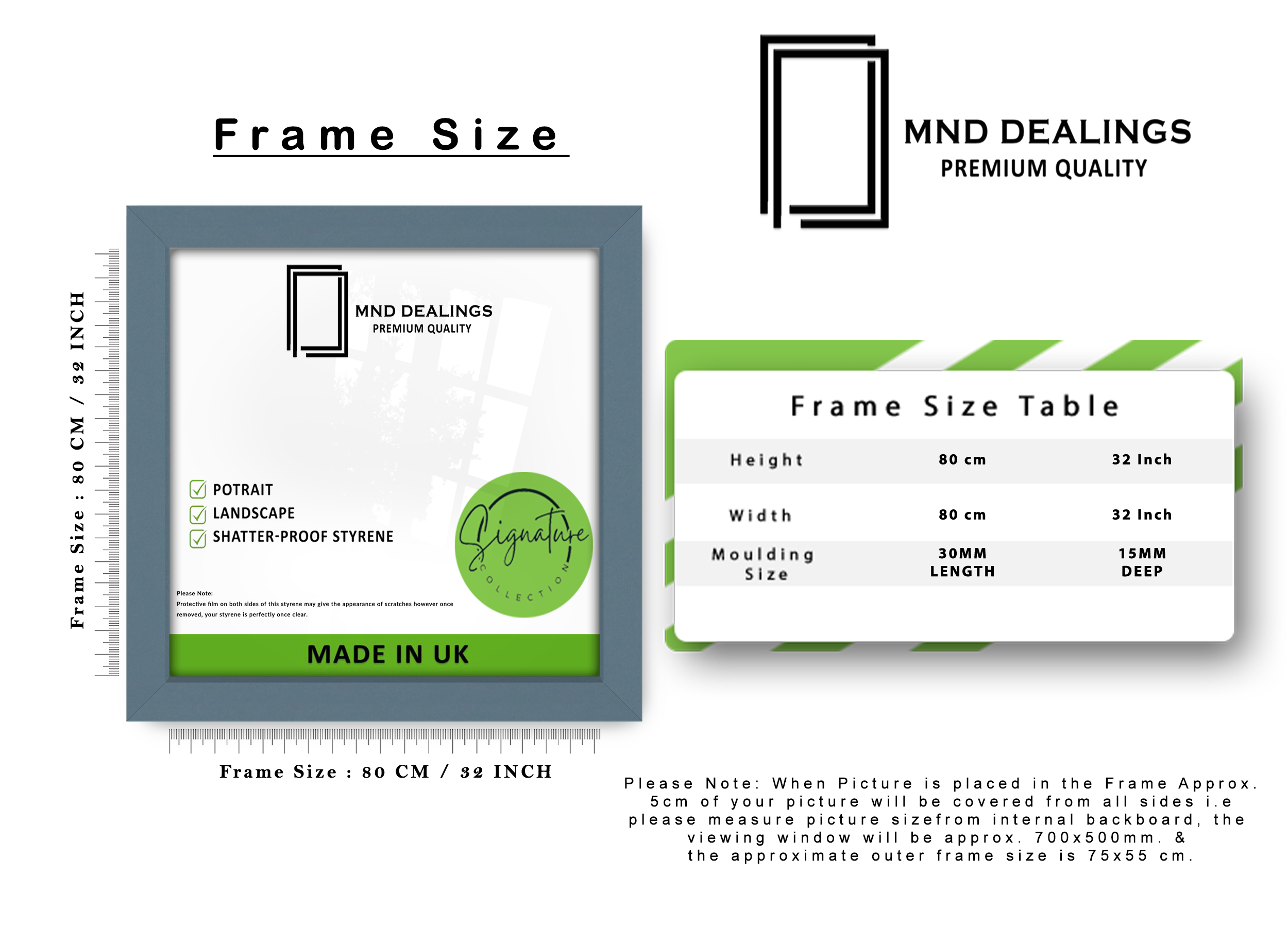 ( 80 x 80 CM ) / 32 x 32 Inch Poster Frames - MDF