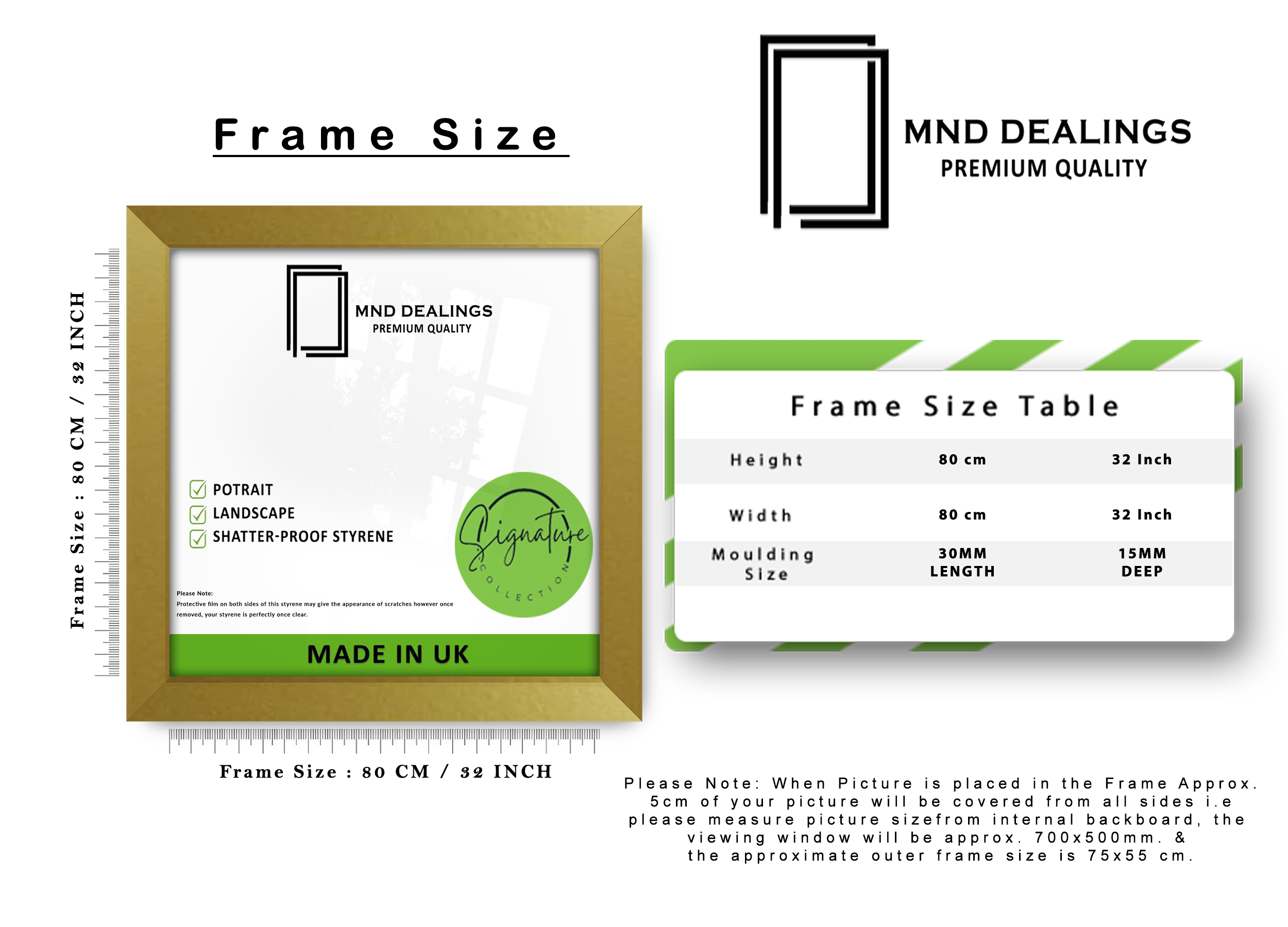 ( 80 x 80 CM ) / 32 x 32 Inch Poster Frames - MDF