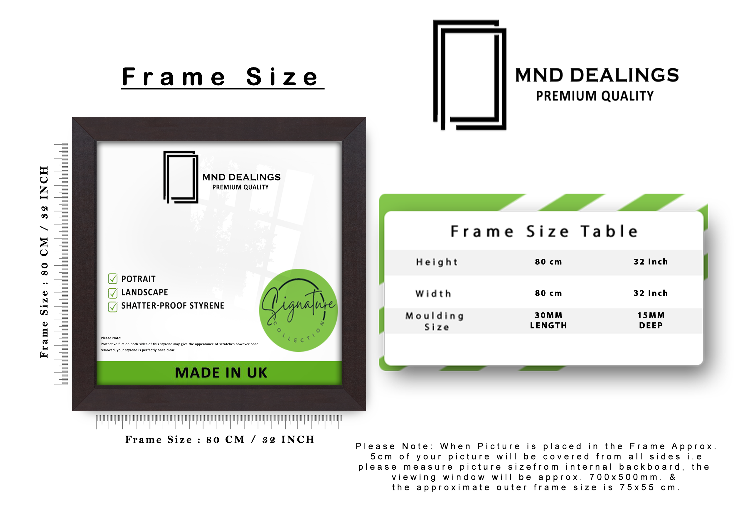 ( 80 x 80 CM ) / 32 x 32 Inch Poster Frames - MDF