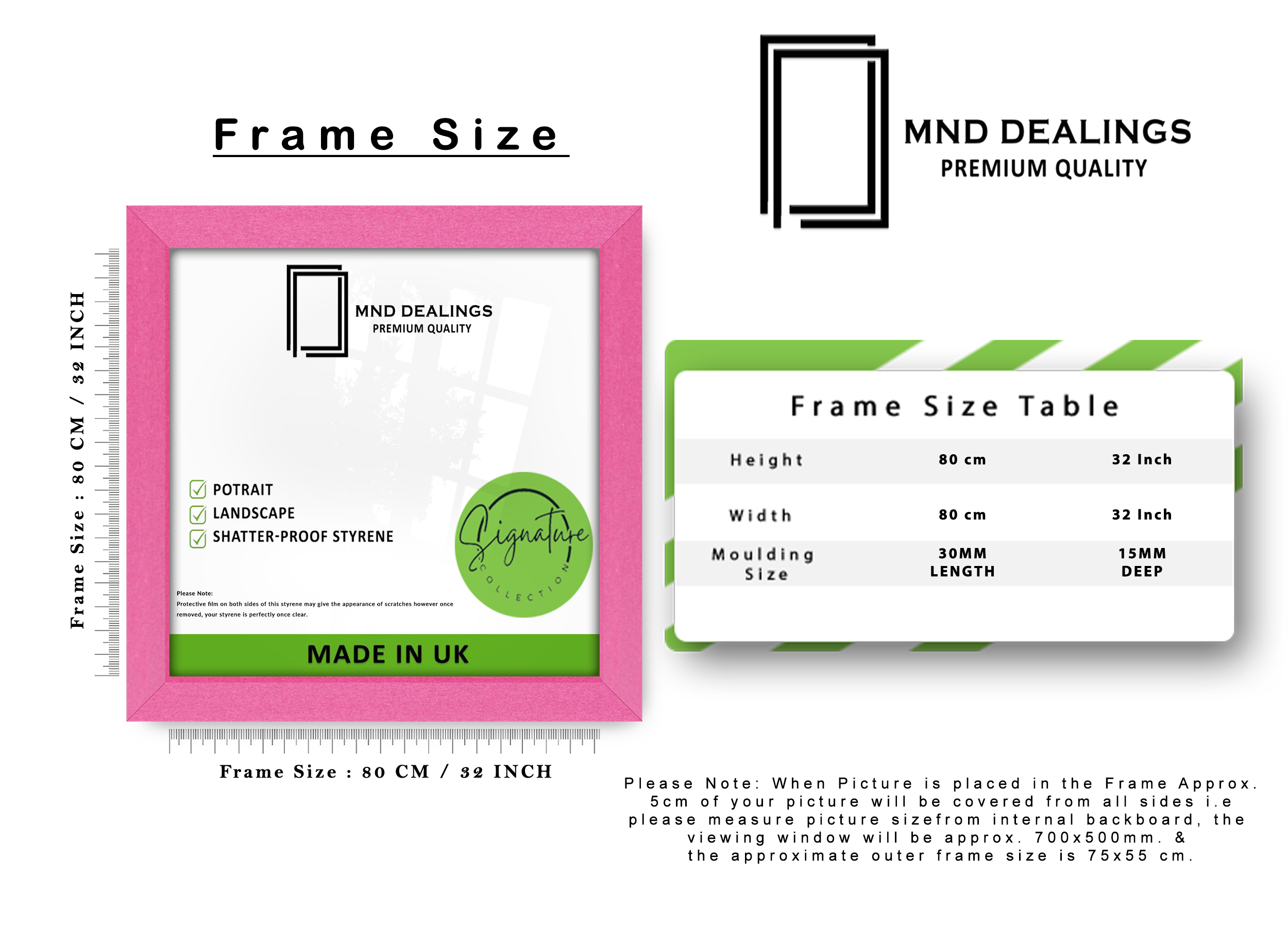 ( 80 x 80 CM ) / 32 x 32 Inch Poster Frames - MDF