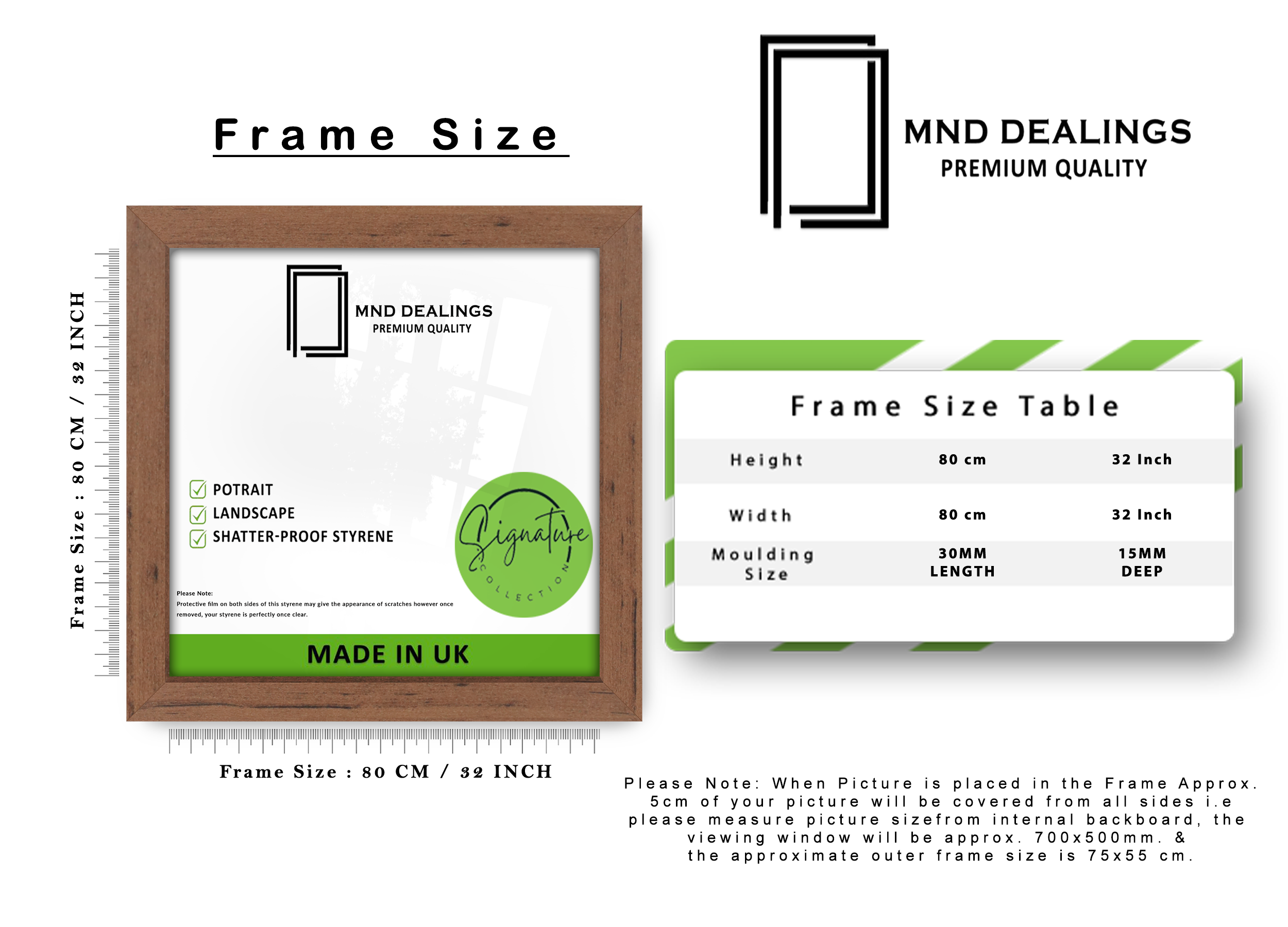 ( 80 x 80 CM ) / 32 x 32 Inch Poster Frames - MDF