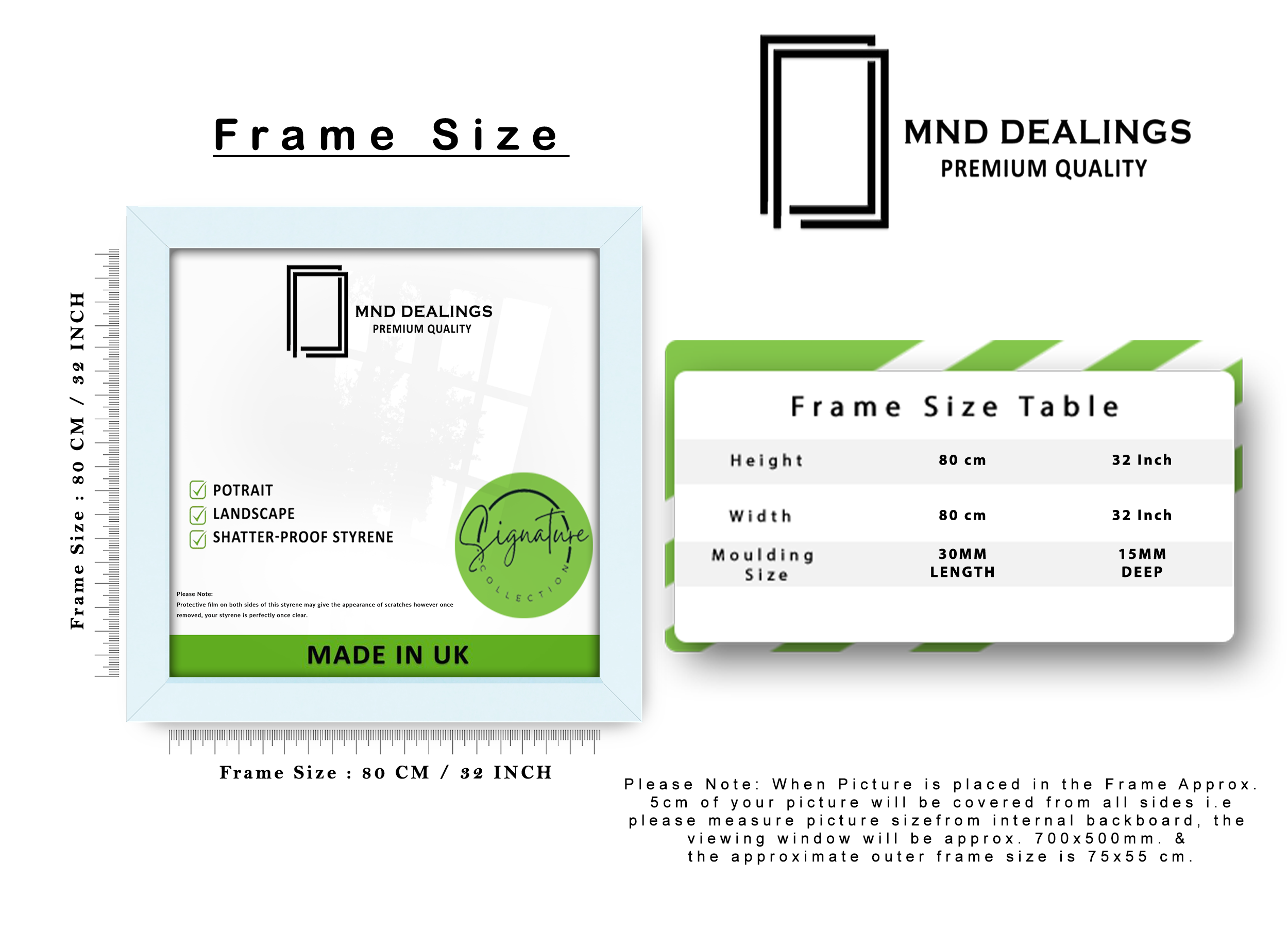 ( 80 x 80 CM ) / 32 x 32 Inch Poster Frames - MDF