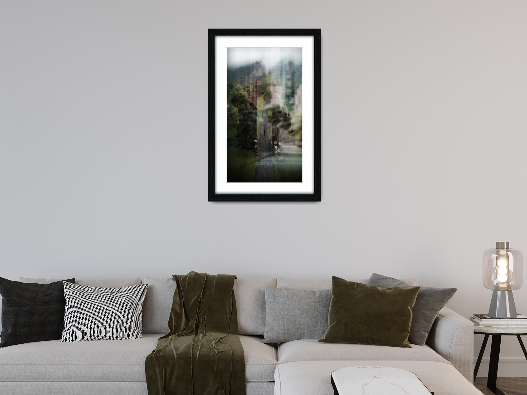 ( 90 x 70 cm ) / 36 x 28 Inch with A1-(59.40 x 84.10 cm) White Mount Photo Frames - MDF