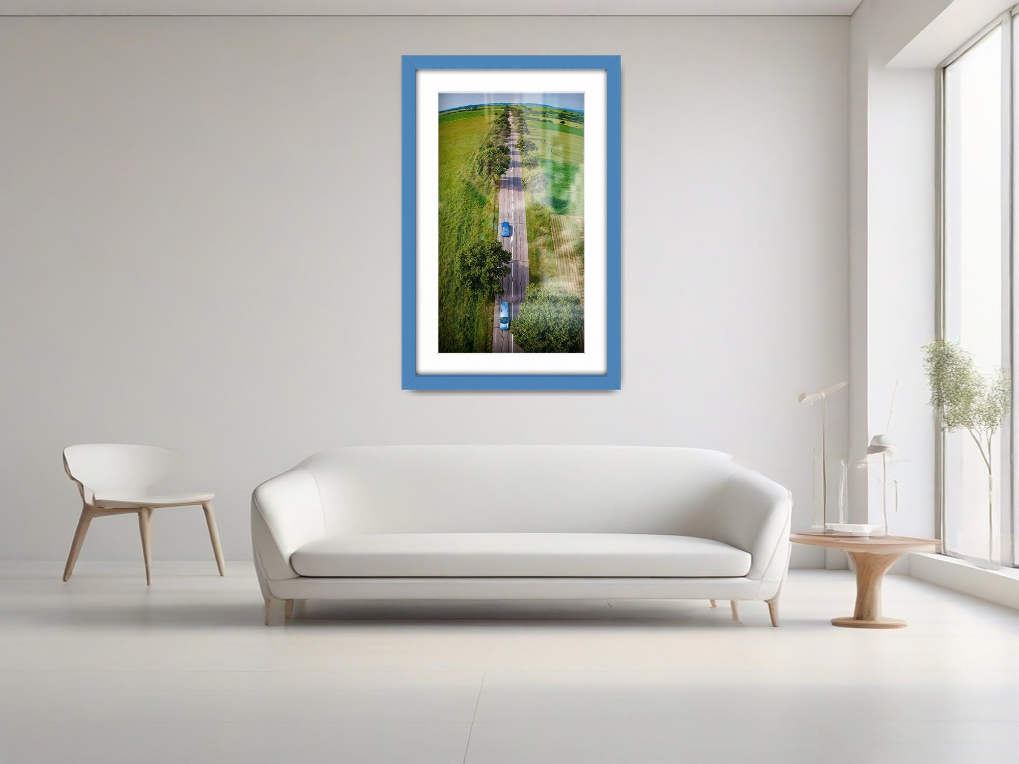 ( 90 x 70 cm ) / 36 x 28 Inch with A1-(59.40 x 84.10 cm) White Mount Photo Frames - MDF