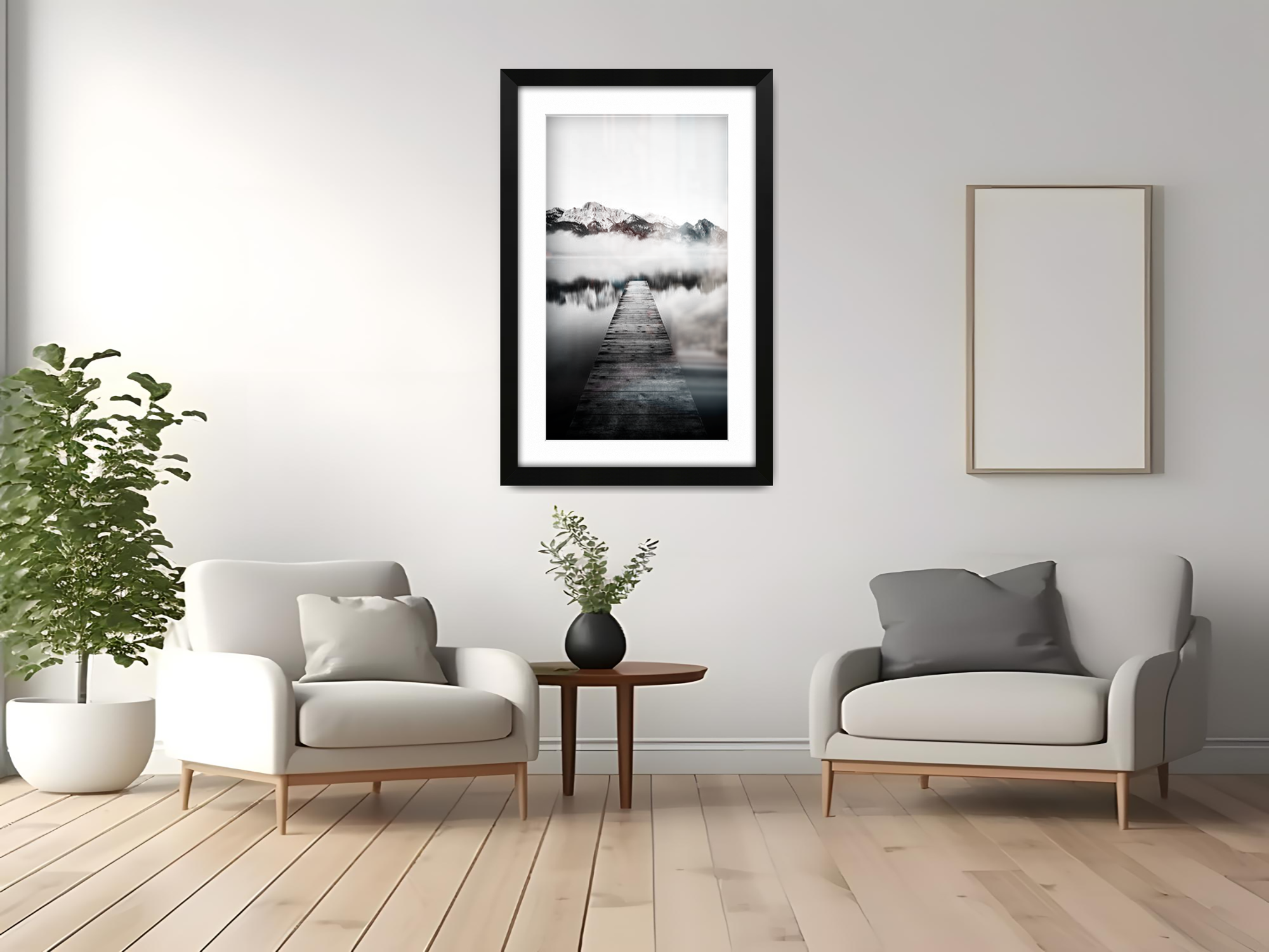 ( 90 x 70 cm ) / 36 x 28 Inch with A1-(59.40 x 84.10 cm) White Mount Photo Frames - MDF