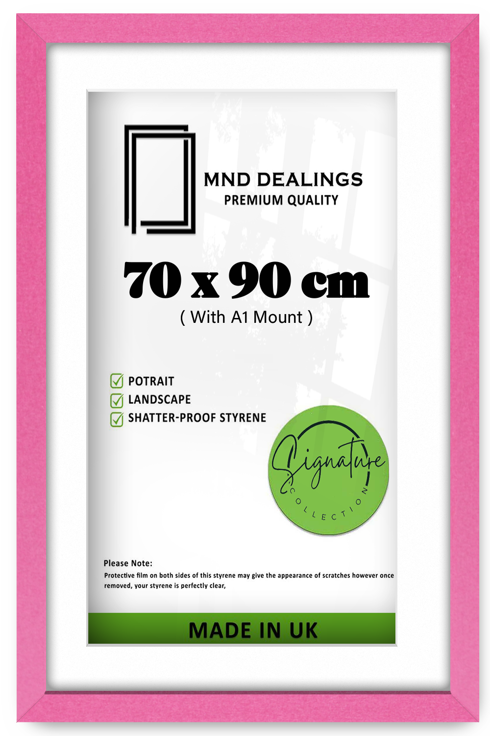 ( 90 x 70 cm ) / 36 x 28 Inch with A1-(59.40 x 84.10 cm) White Mount Photo Frames - MDF