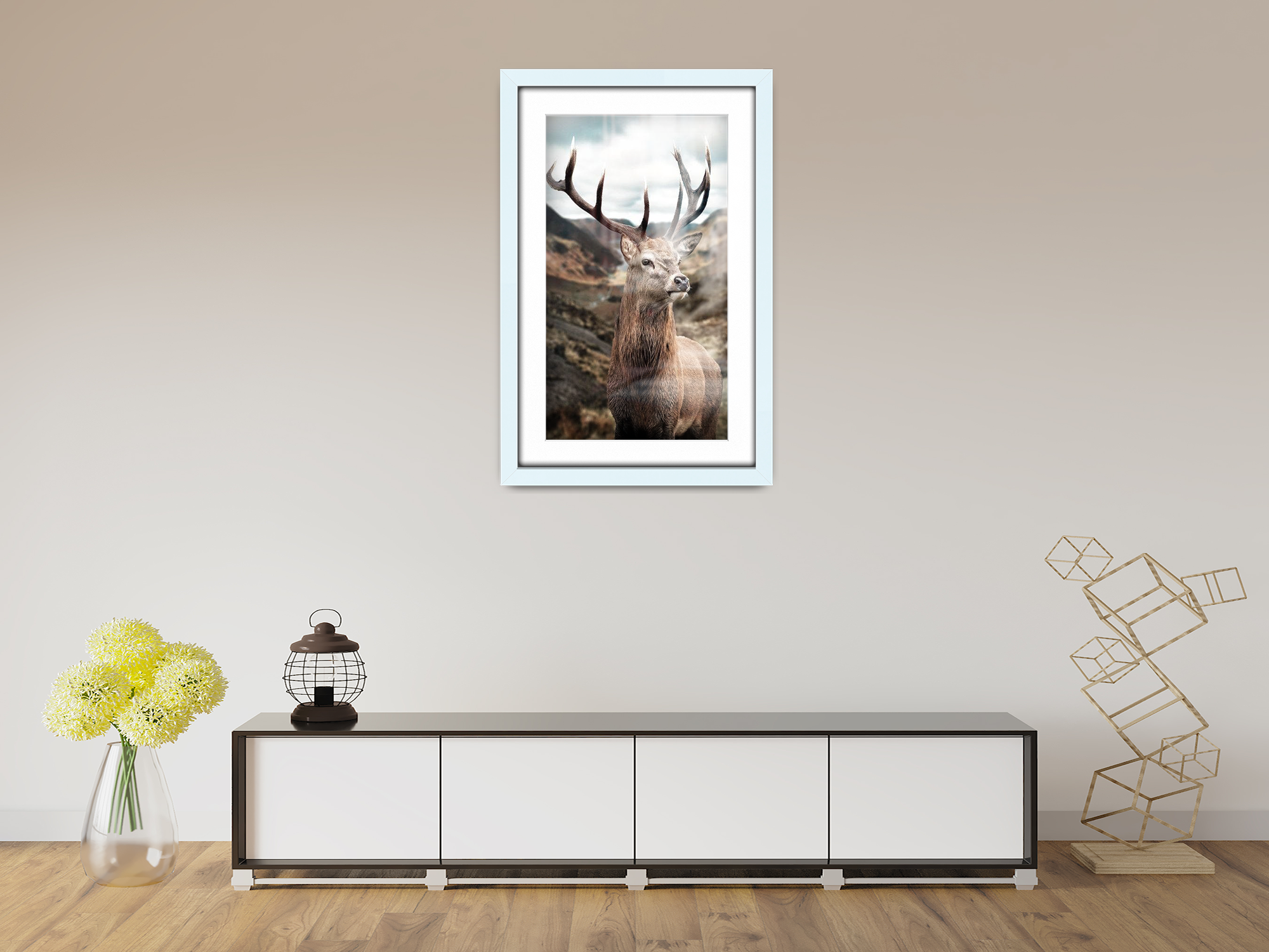 ( 90 x 70 cm ) / 36 x 28 Inch with A1-(59.40 x 84.10 cm) White Mount Photo Frames - MDF