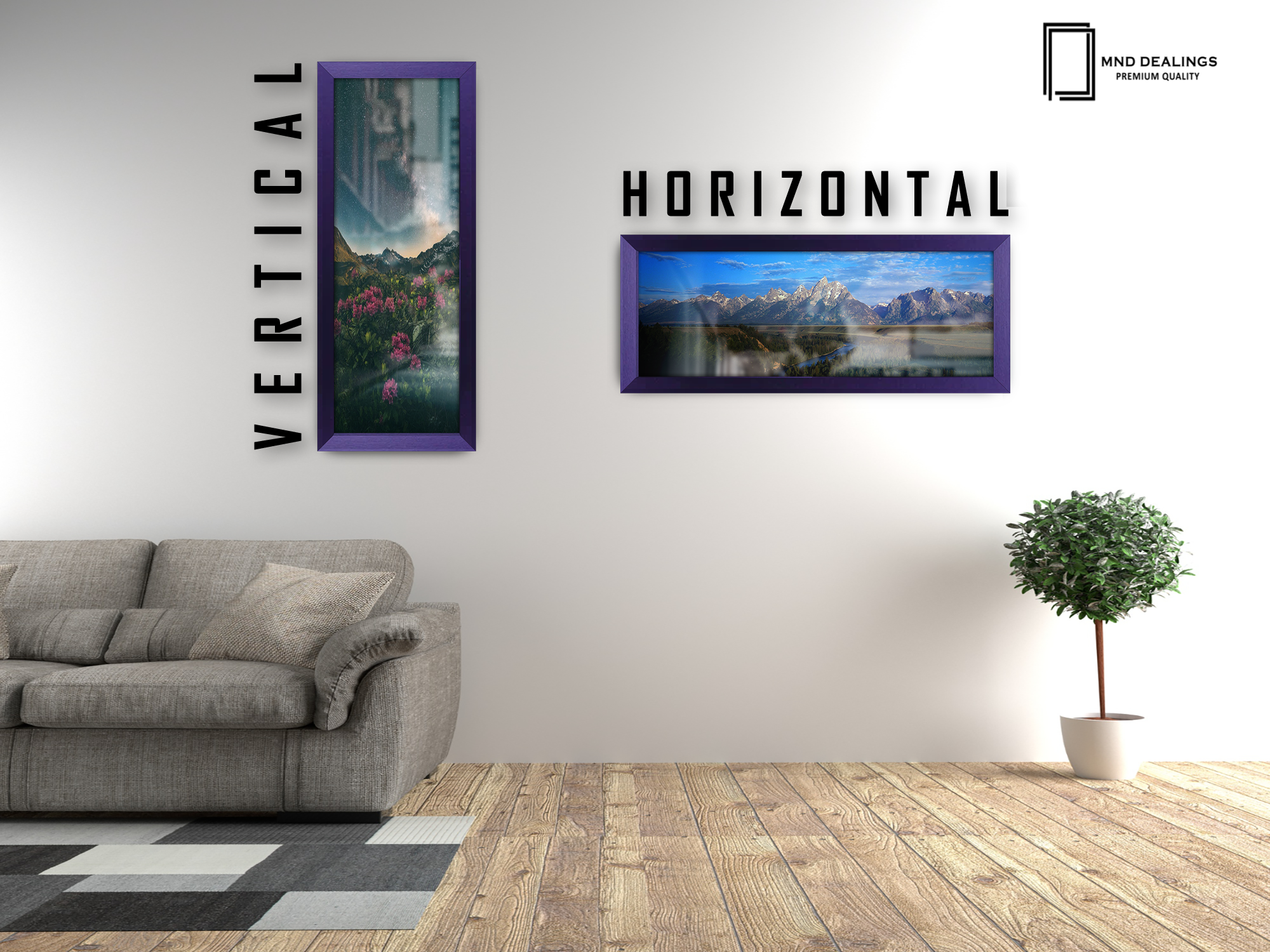 ( 95 x 33 CM ) / 38 x 13 Inch Art Frames - MDF