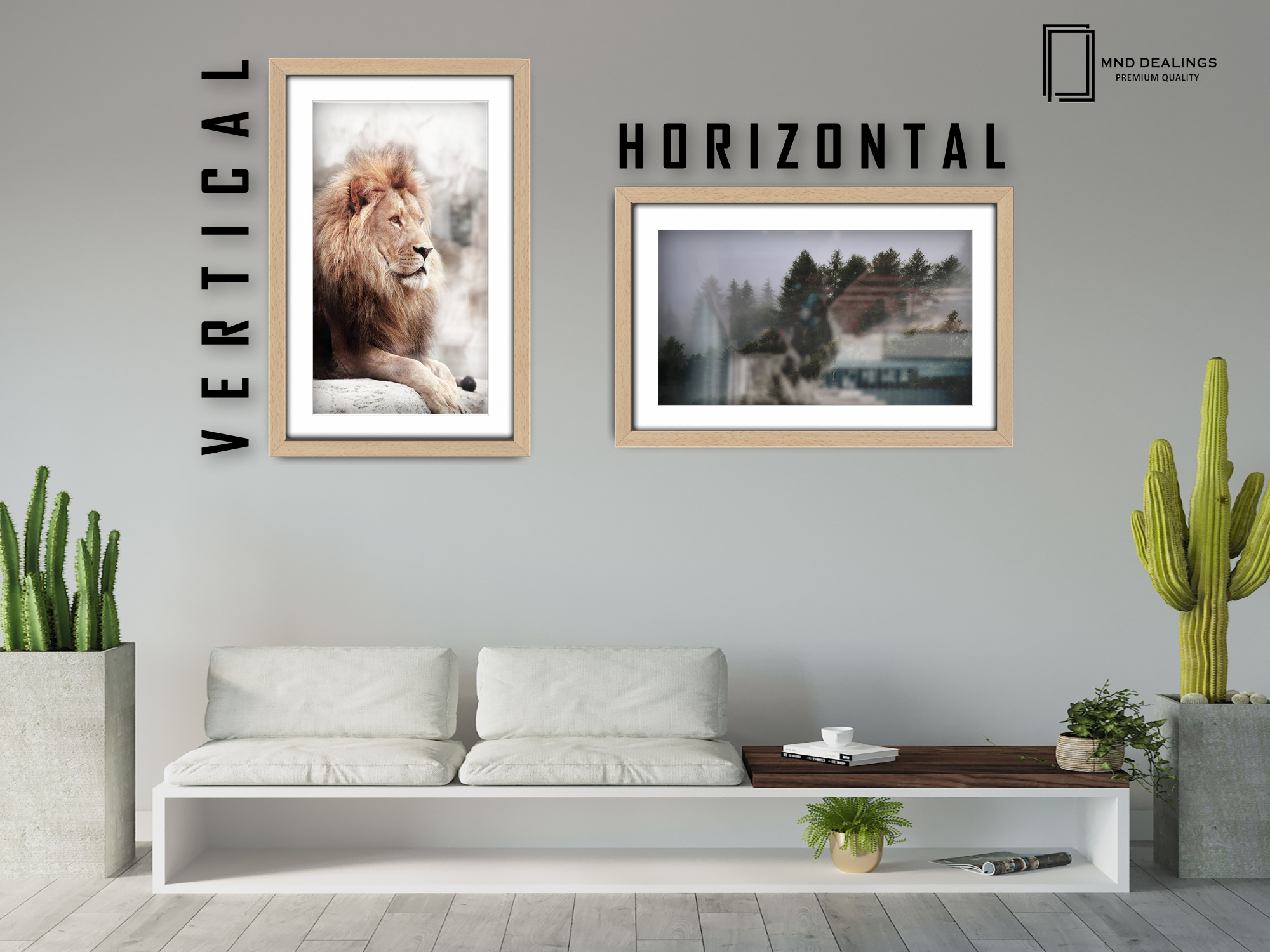 A1 ( 59.40 x 84.10 cm ) / 33 x 23 Inch with A2-(41.90 x 59.40 cm) White Mount Frames - MDF