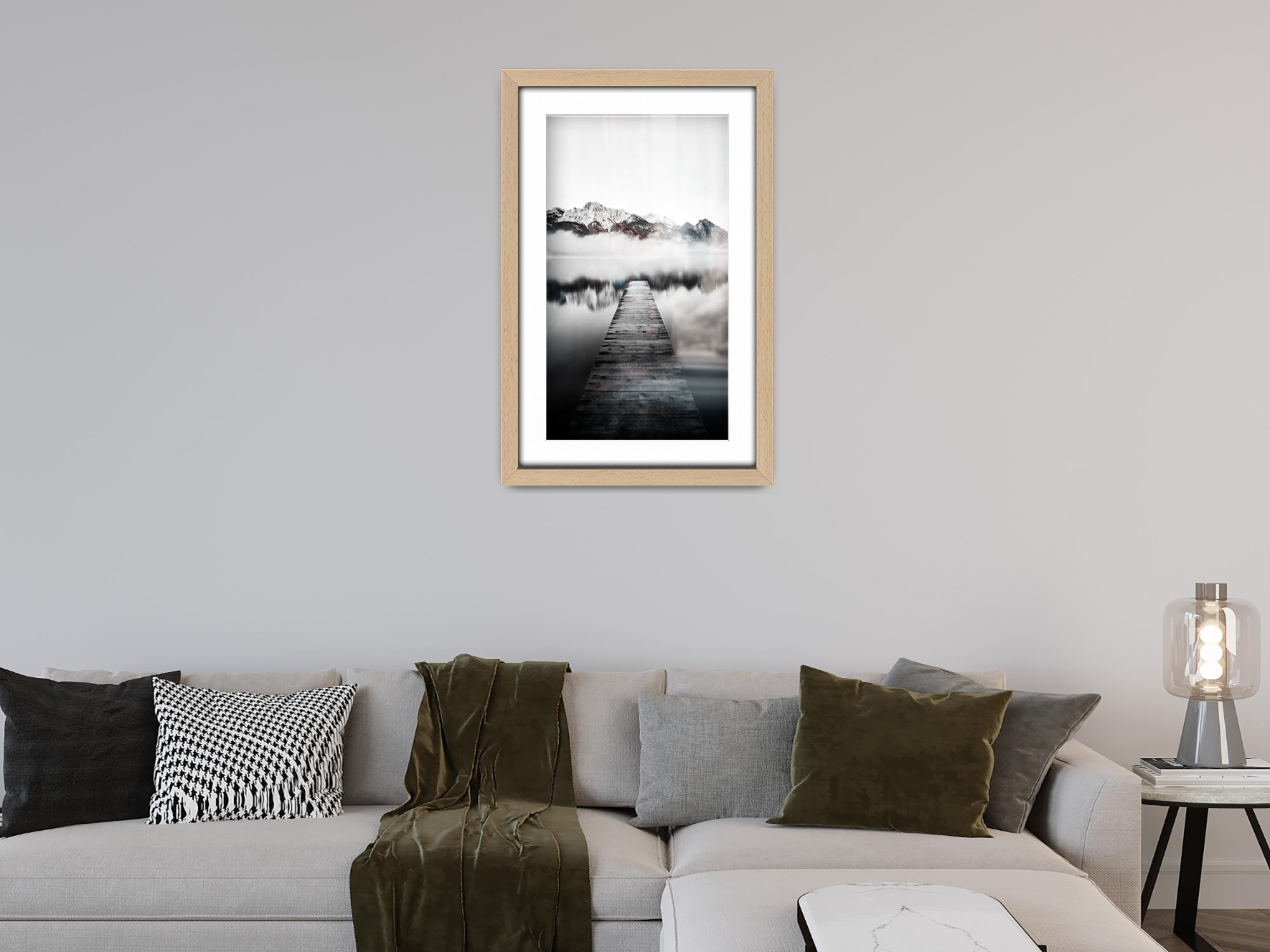 A1 ( 59.40 x 84.10 cm ) / 33 x 23 Inch with A2-(41.90 x 59.40 cm) White Mount Frames - MDF