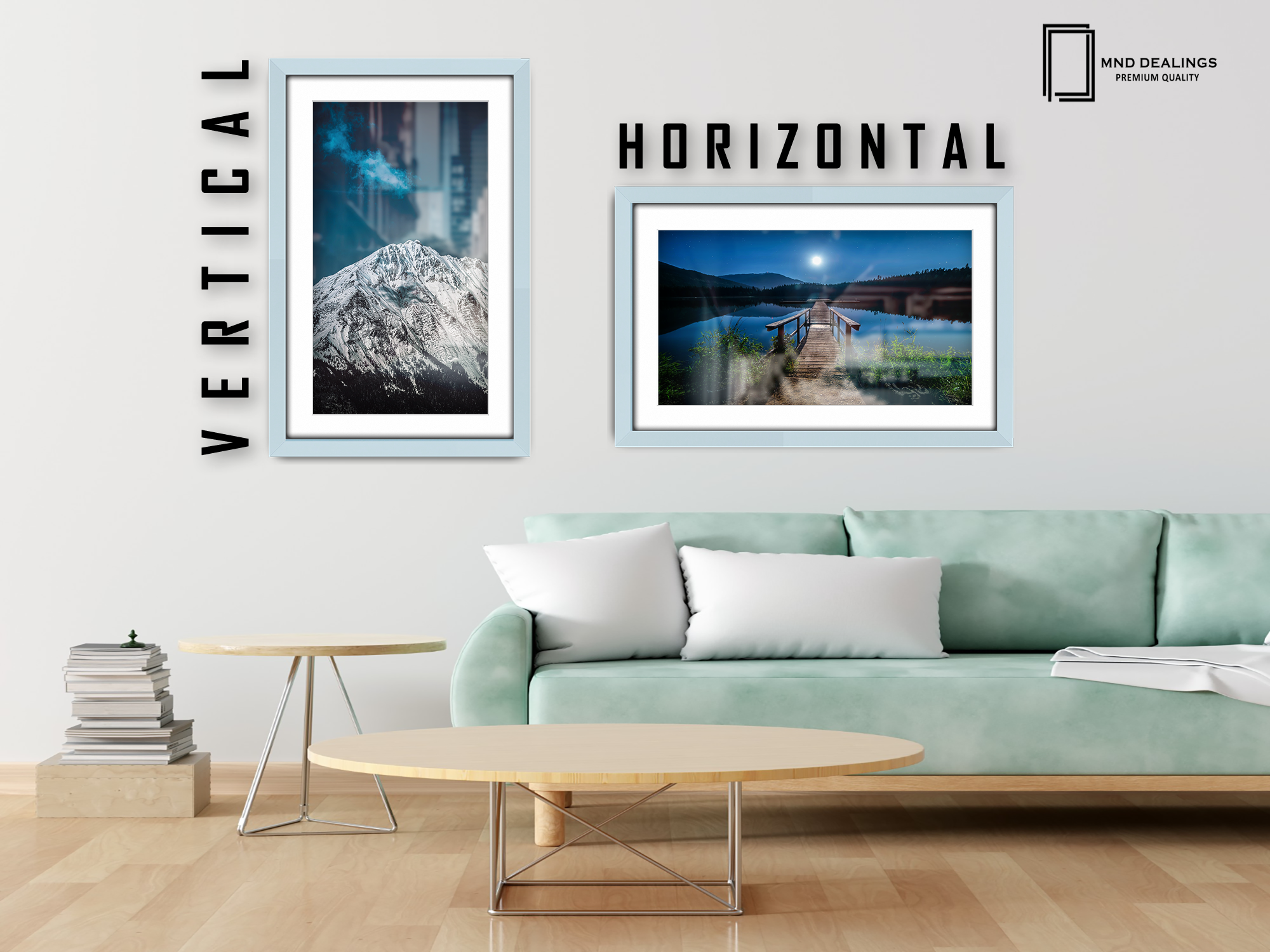 A1 ( 59.40 x 84.10 cm ) / 33 x 23 Inch with A2-(41.90 x 59.40 cm) White Mount Frames - MDF