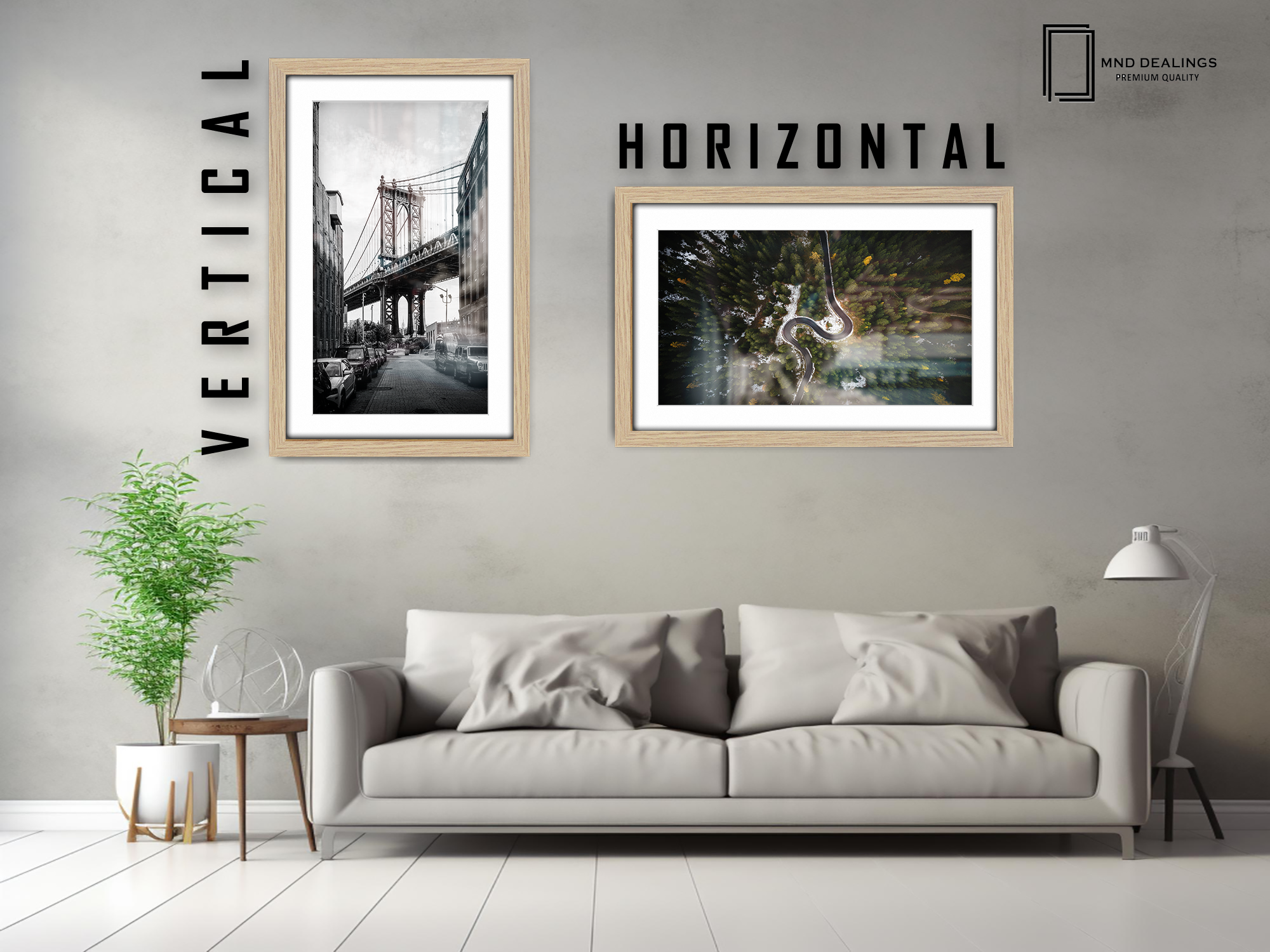 A1 ( 59.40 x 84.10 cm ) / 33 x 23 Inch with A2-(41.90 x 59.40 cm) White Mount Frames - MDF