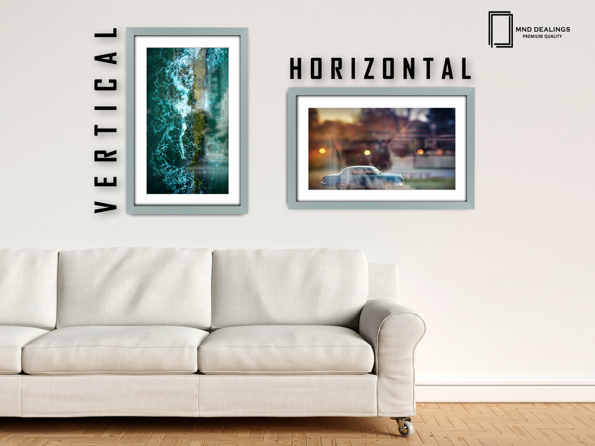 A1 ( 59.40 x 84.10 cm ) / 33 x 23 Inch with A2-(41.90 x 59.40 cm) White Mount Frames - MDF