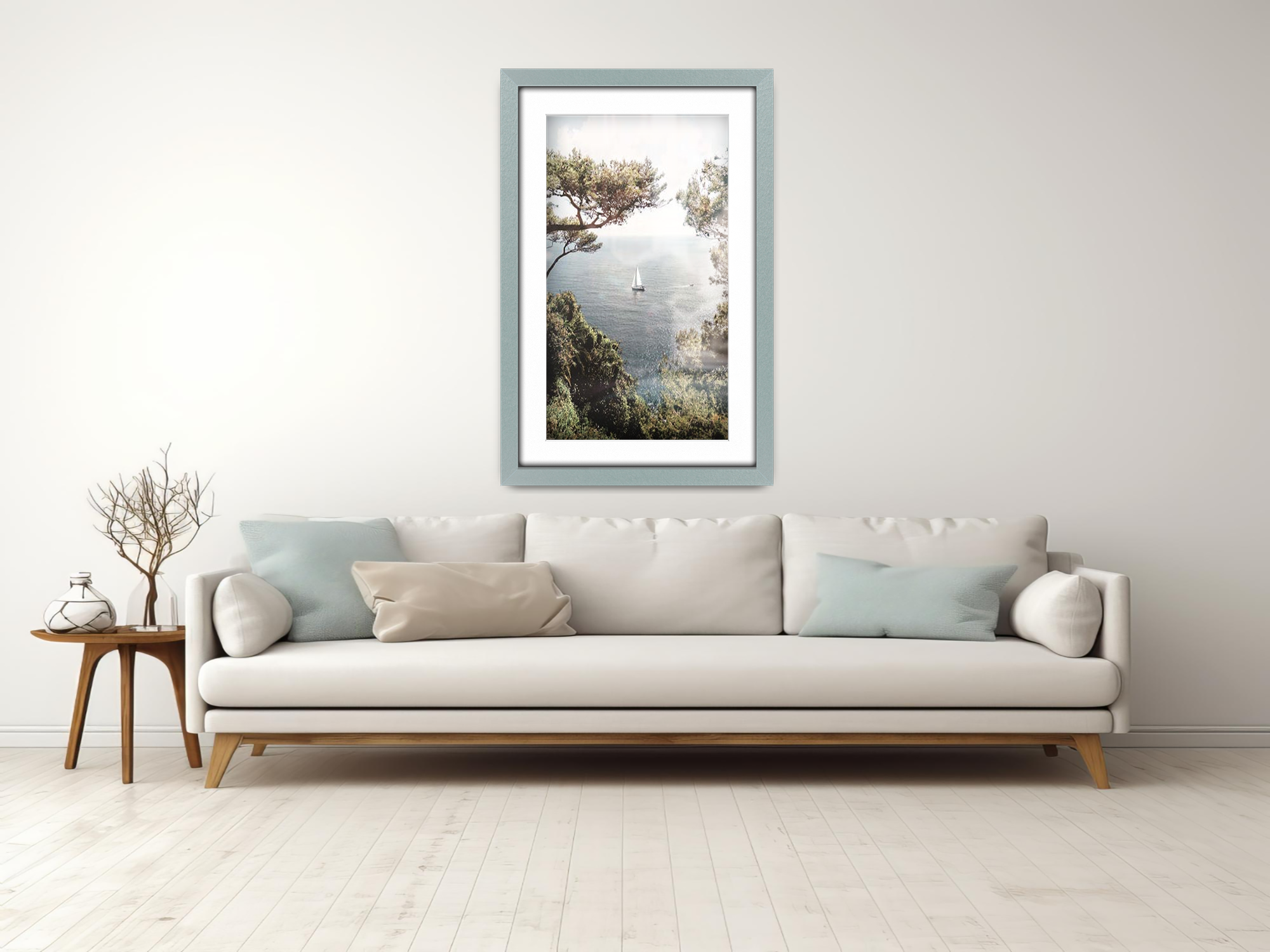 A1 ( 59.40 x 84.10 cm ) / 33 x 23 Inch with A2-(41.90 x 59.40 cm) White Mount Frames - MDF