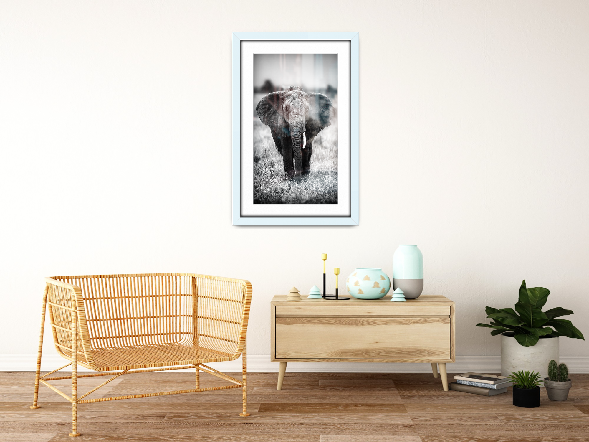 A1 ( 59.40 x 84.10 cm ) / 33 x 23 Inch with A2-(41.90 x 59.40 cm) White Mount Frames - MDF
