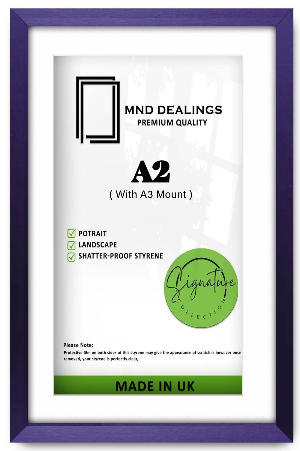 A2 ( 41.90 x 59.40 cm ) / 23 x 16 Inch with A3-(29.70 x 41.90 cm) White Mount Art Frames - MDF