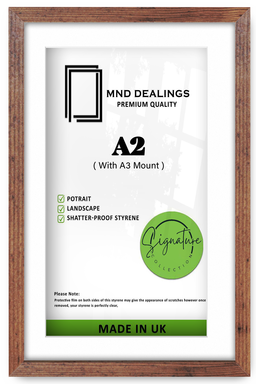 A2 ( 41.90 x 59.40 cm ) / 23 x 16 Inch with A3-(29.70 x 41.90 cm) White Mount Art Frames - MDF