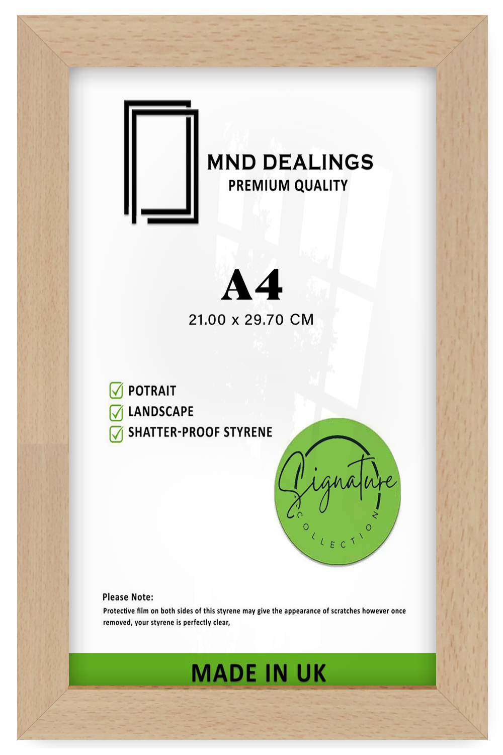 A4 ( 21.00 x 29.70 CM ) / 11 x 8 Inch Photo Frames - MDF#color_beech