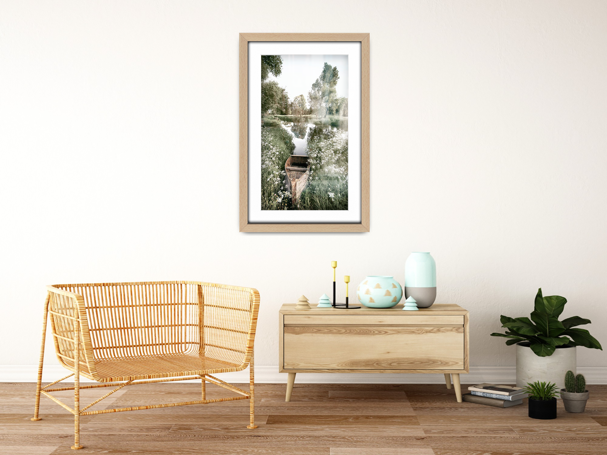 A4 ( 21.00 x 29.70 cm ) / 11 x 8 Inch with A5-(14.80 x 21.00 cm) White Mount Art Frames - MDF