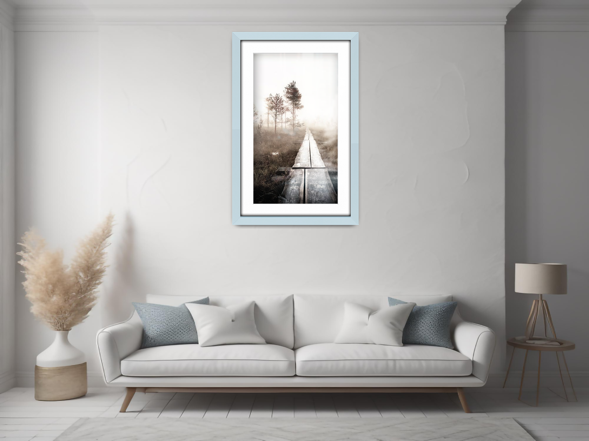 A4 ( 21.00 x 29.70 cm ) / 11 x 8 Inch with A5-(14.80 x 21.00 cm) White Mount Art Frames - MDF