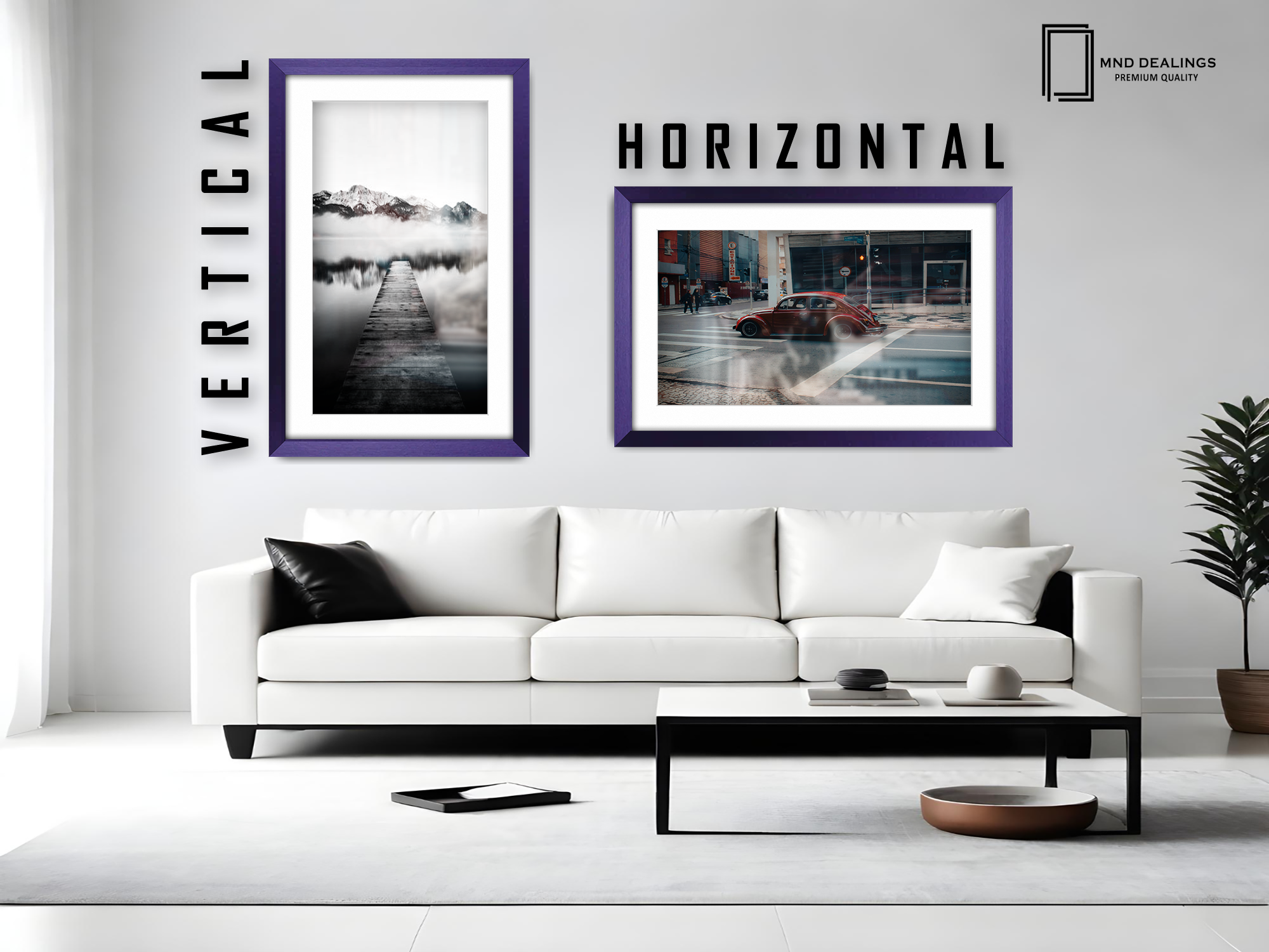 A4 ( 21.00 x 29.70 cm ) / 11 x 8 Inch with A5-(14.80 x 21.00 cm) White Mount Art Frames - MDF