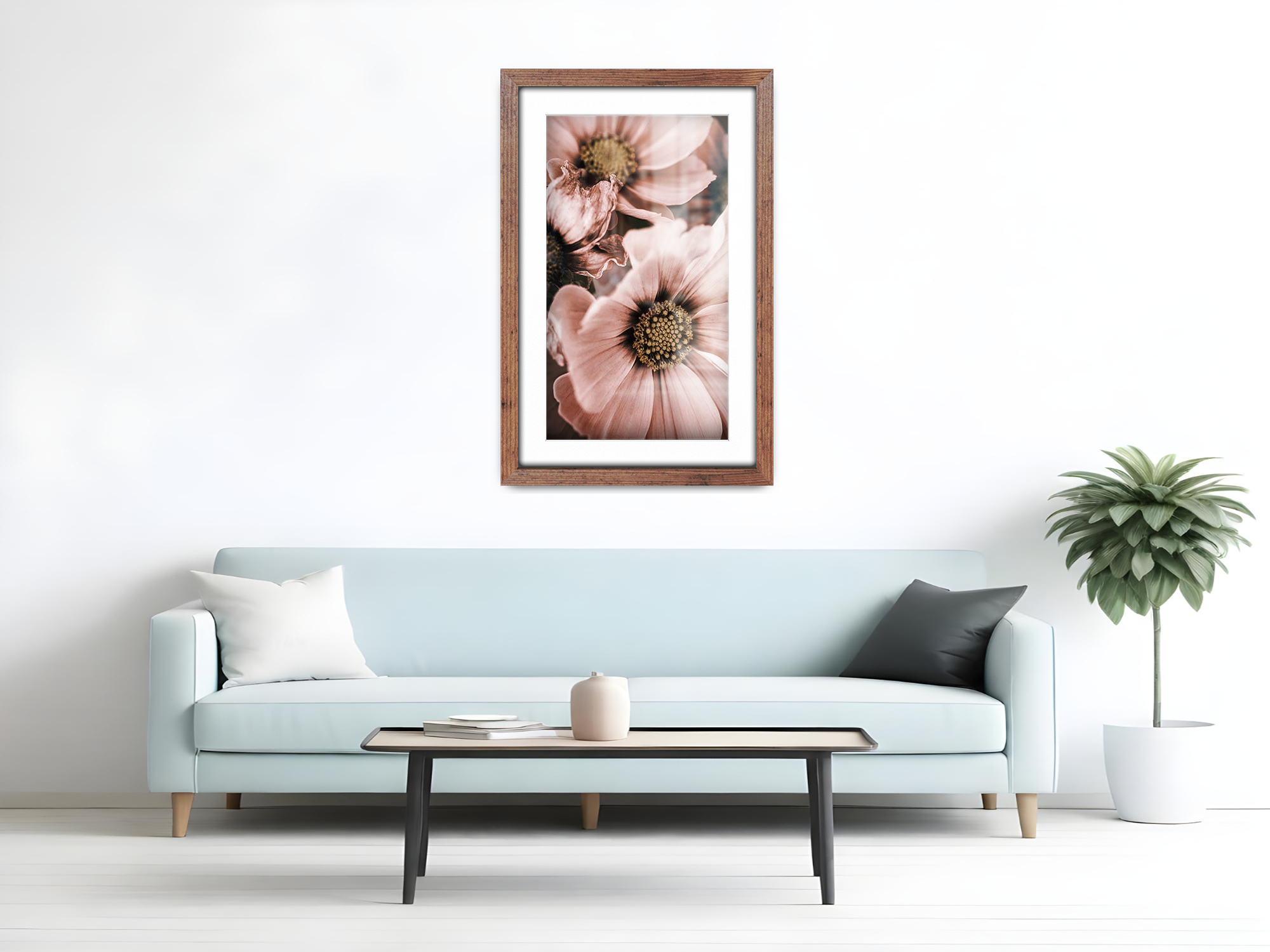 A4 ( 21.00 x 29.70 cm ) / 11 x 8 Inch with A5-(14.80 x 21.00 cm) White Mount Art Frames - MDF