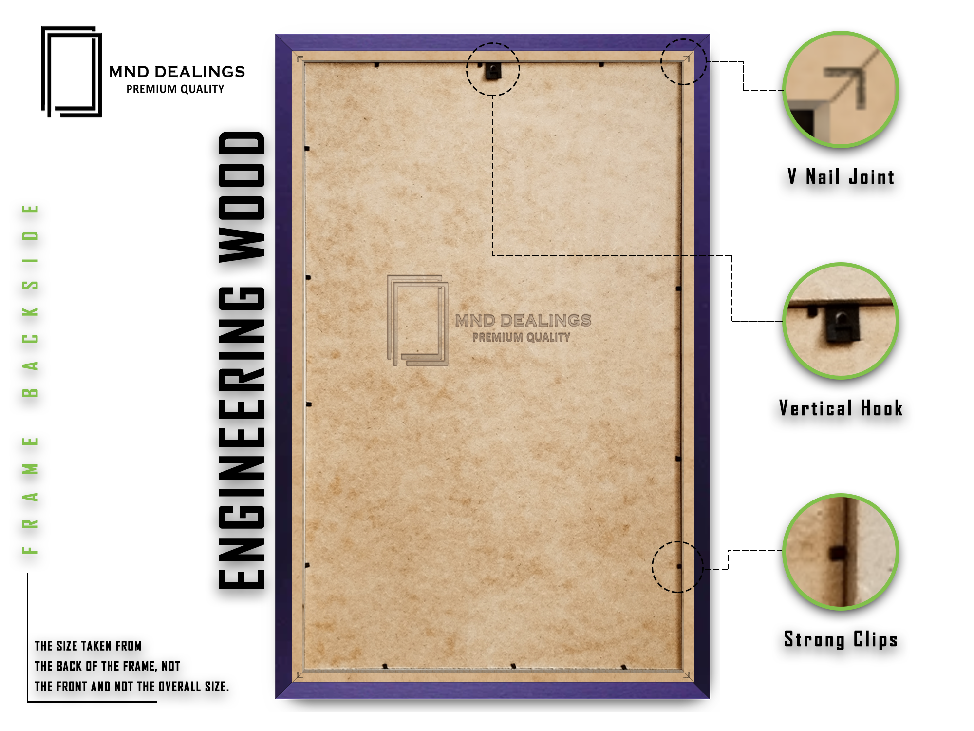 12 x 10 Inch / ( 30.48 x 25.40 CM )  |  Art Frames - MDF
 -  [ Purple ]