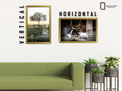 14 x 10 Inch / ( 35.56 x 25.40 CM )  |  Frames - MDF
 -  [ Gold ]