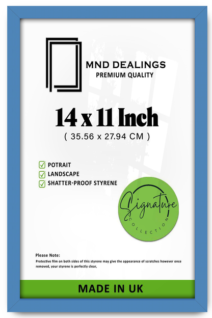 14 x 11 Inch / ( 35.56 x 27.94 CM )  |  Picture Frames - MDF
 -  [ Blue ]
