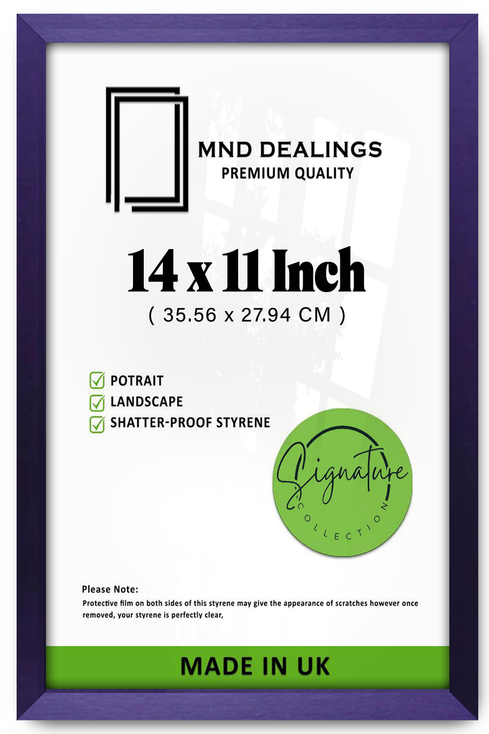 14 x 11 Inch / ( 35.56 x 27.94 CM )  |  Frames - MDF
 -  [ Purple ]