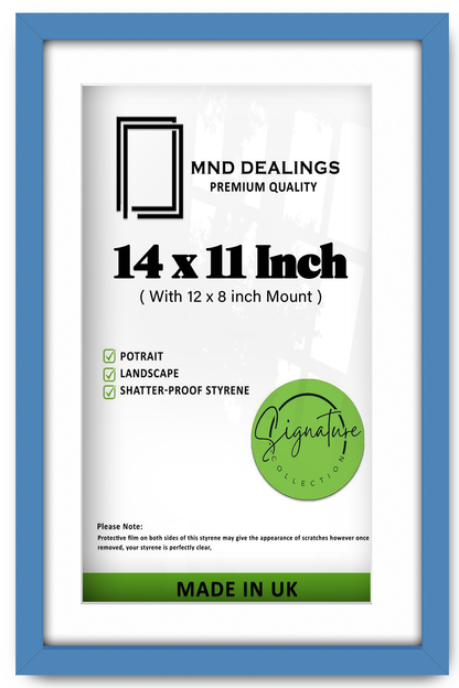 14 x 11 Inch / (35.56 x 27.94 cm ) with 30.48 x 20.32 cm White Mount Frames - MDF