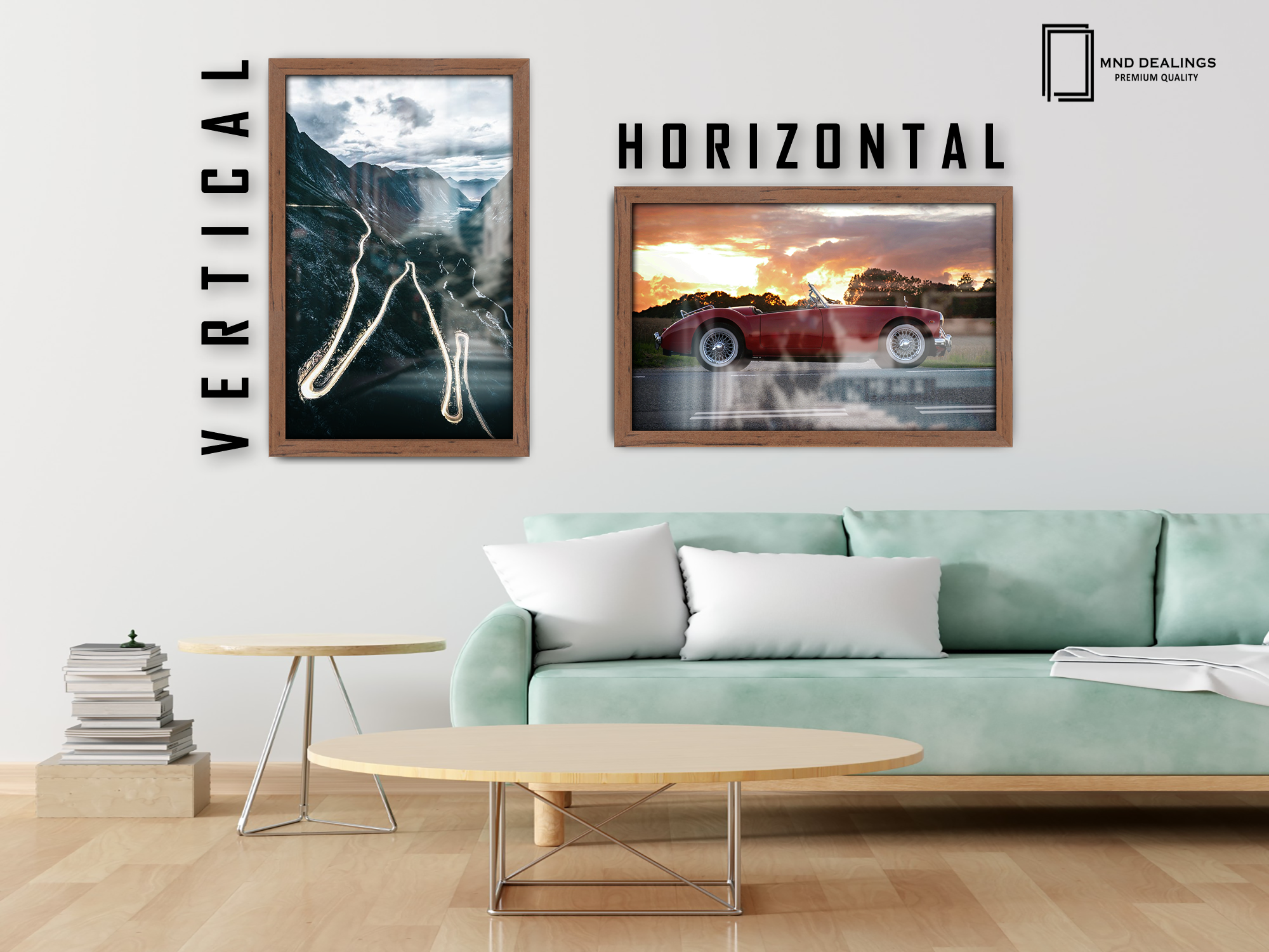 18 x 12 Inch / ( 45.72 x 30.48 CM )  |  Frames - MDF
 -  [ Walnut ]