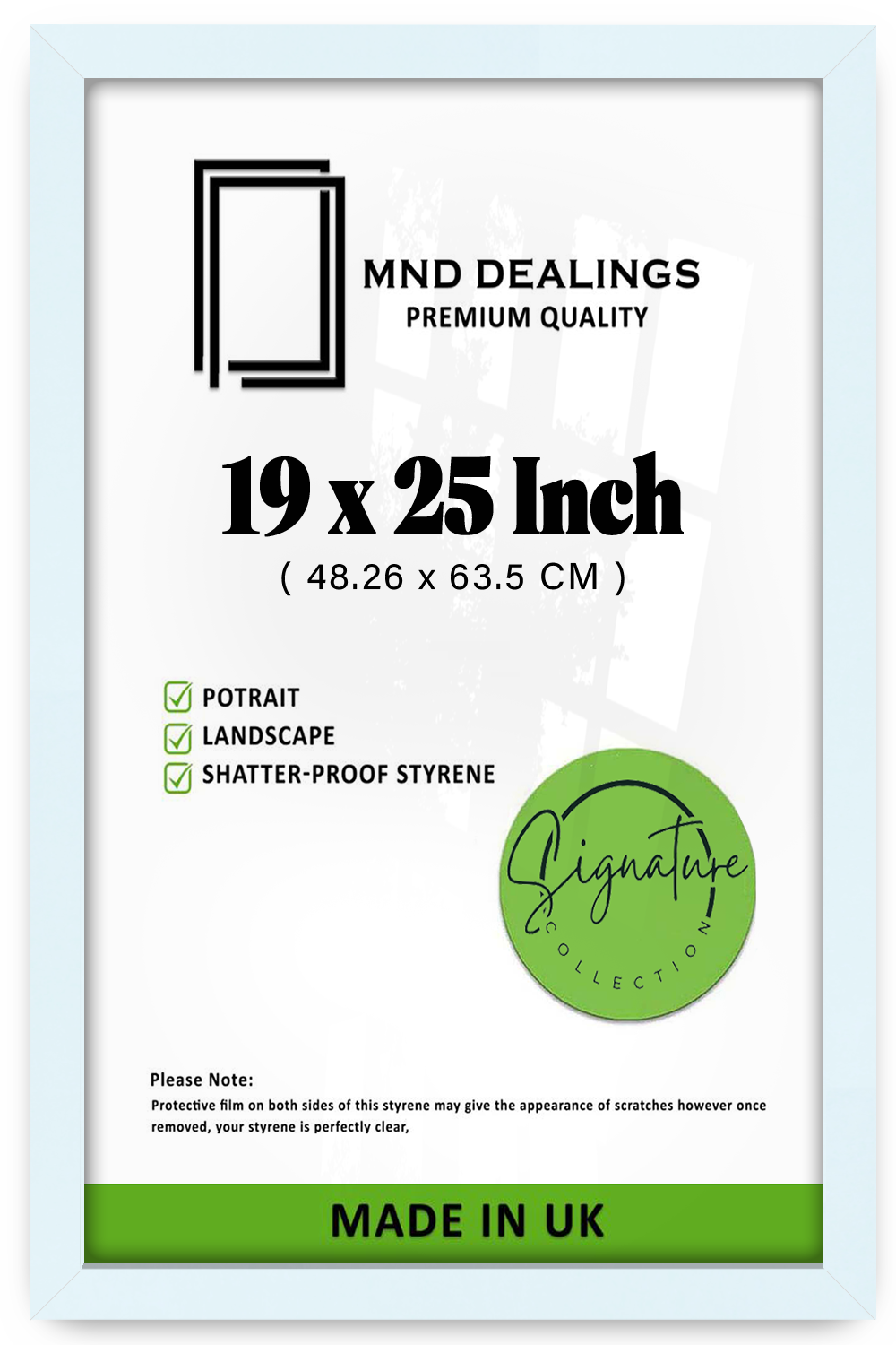 19 x 25 Inch / ( 48.26 x 63.5 CM )  |  Frames - MDF
 -  [ White ]