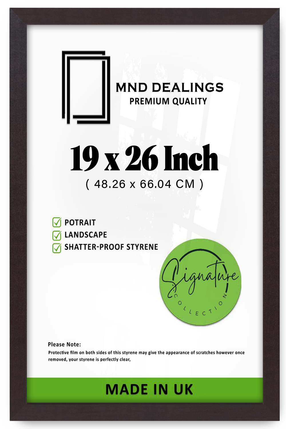 19 x 26 Inch / ( 48.26 x 66.04 CM )  |  Display Frame - MDF
 -  [ Mahogany ]