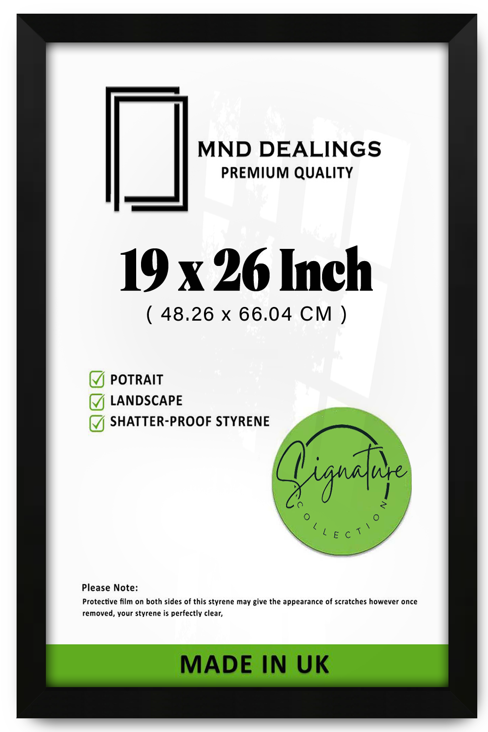 19 x 26 Inch / ( 48.26 x 66.04 CM )  |  Poster Frames - MDF
 -  [ Matt Black ]